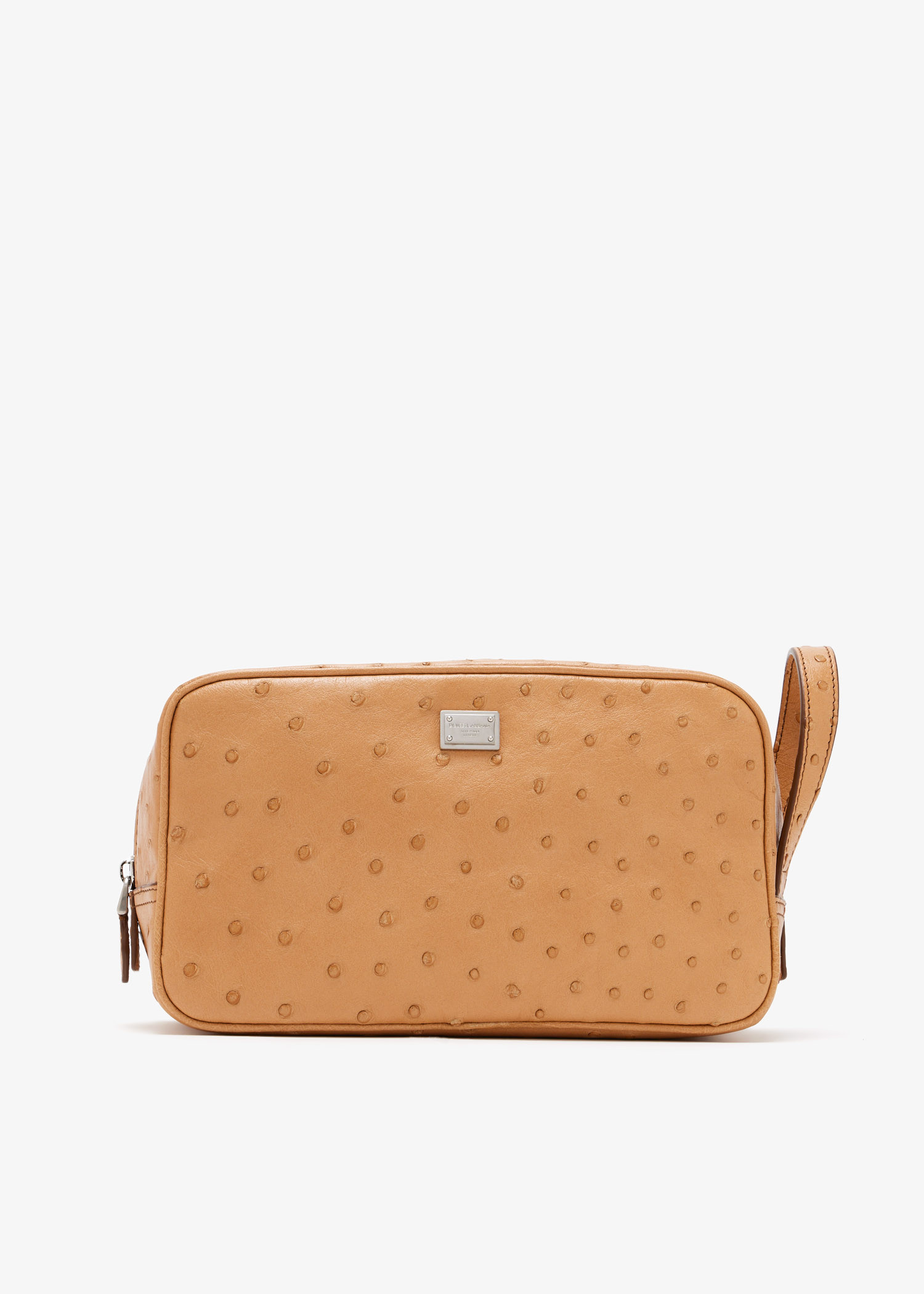 

Ostrich leather necessaire, Beige