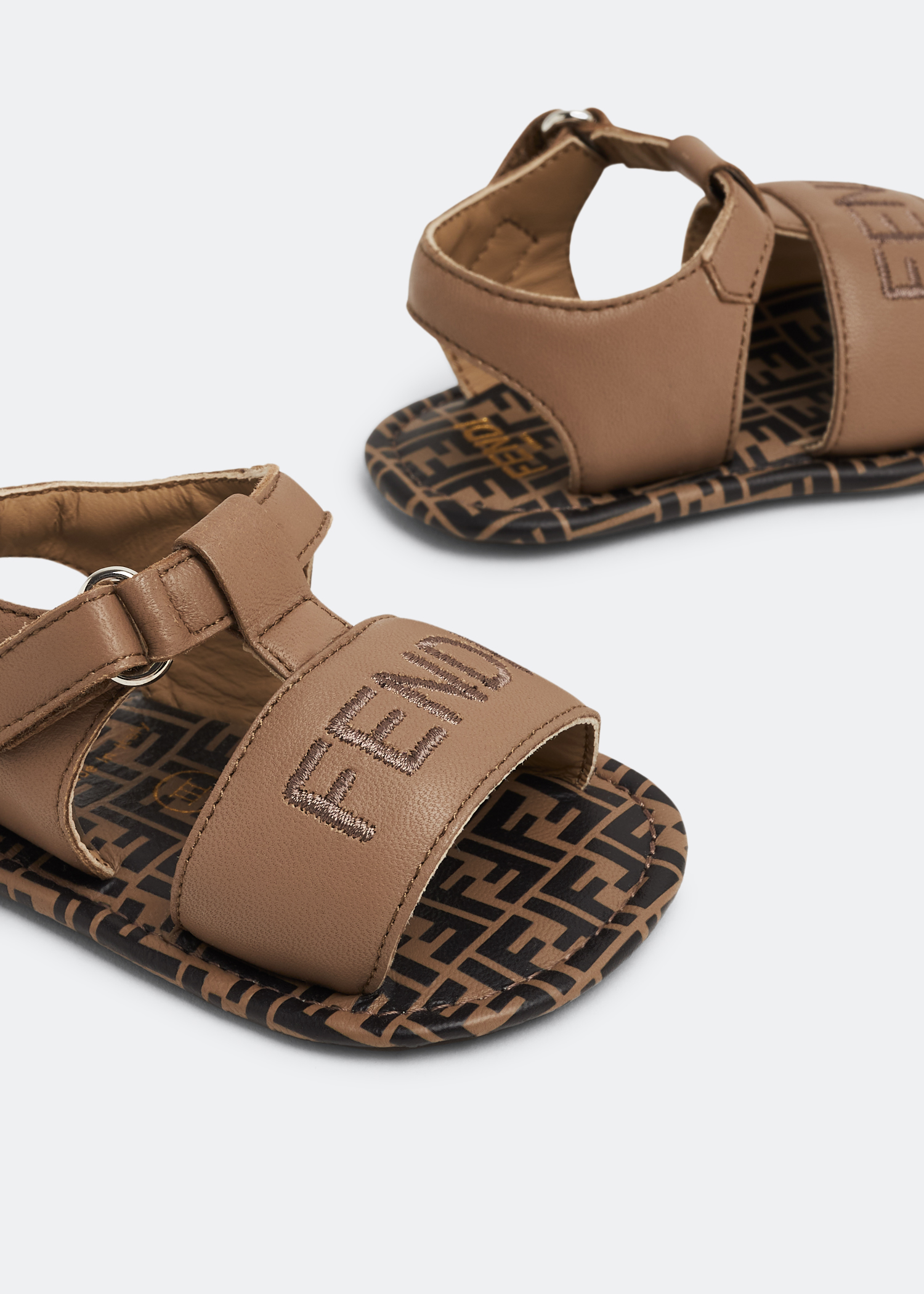 

Logo sandals, Brown