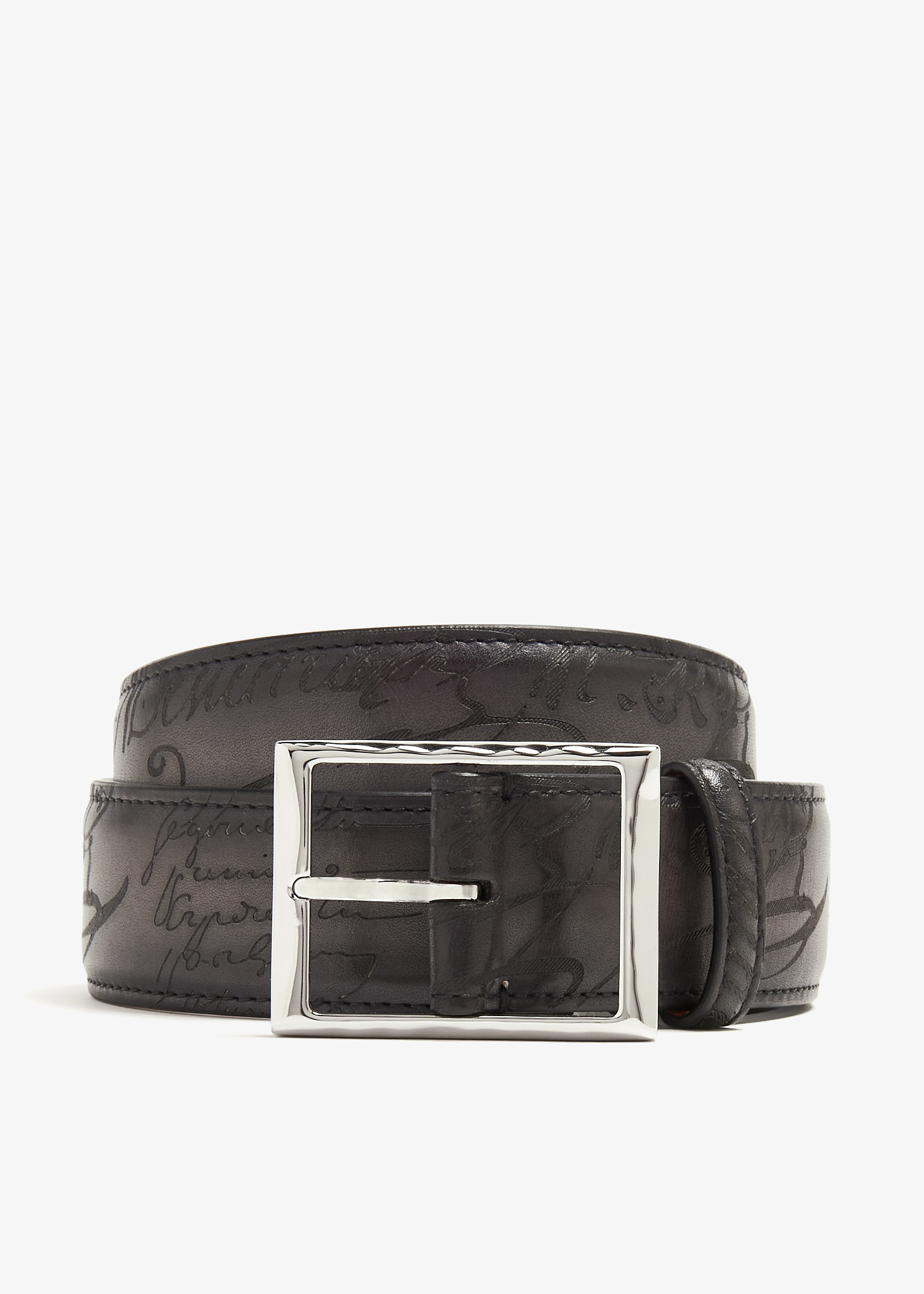 

Classic Scritto leather belt, Black