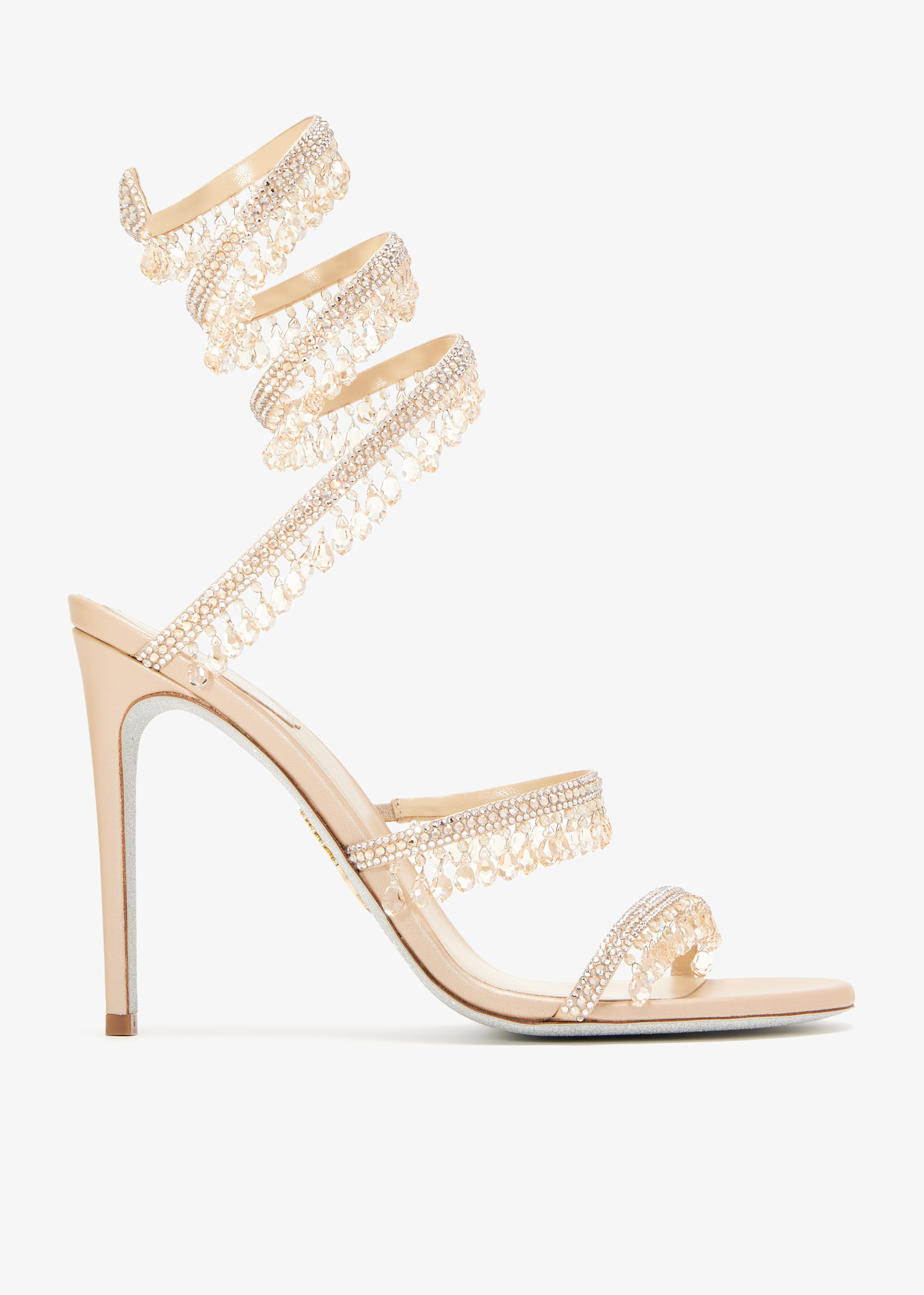 

Chandelier crystal sandals, Beige