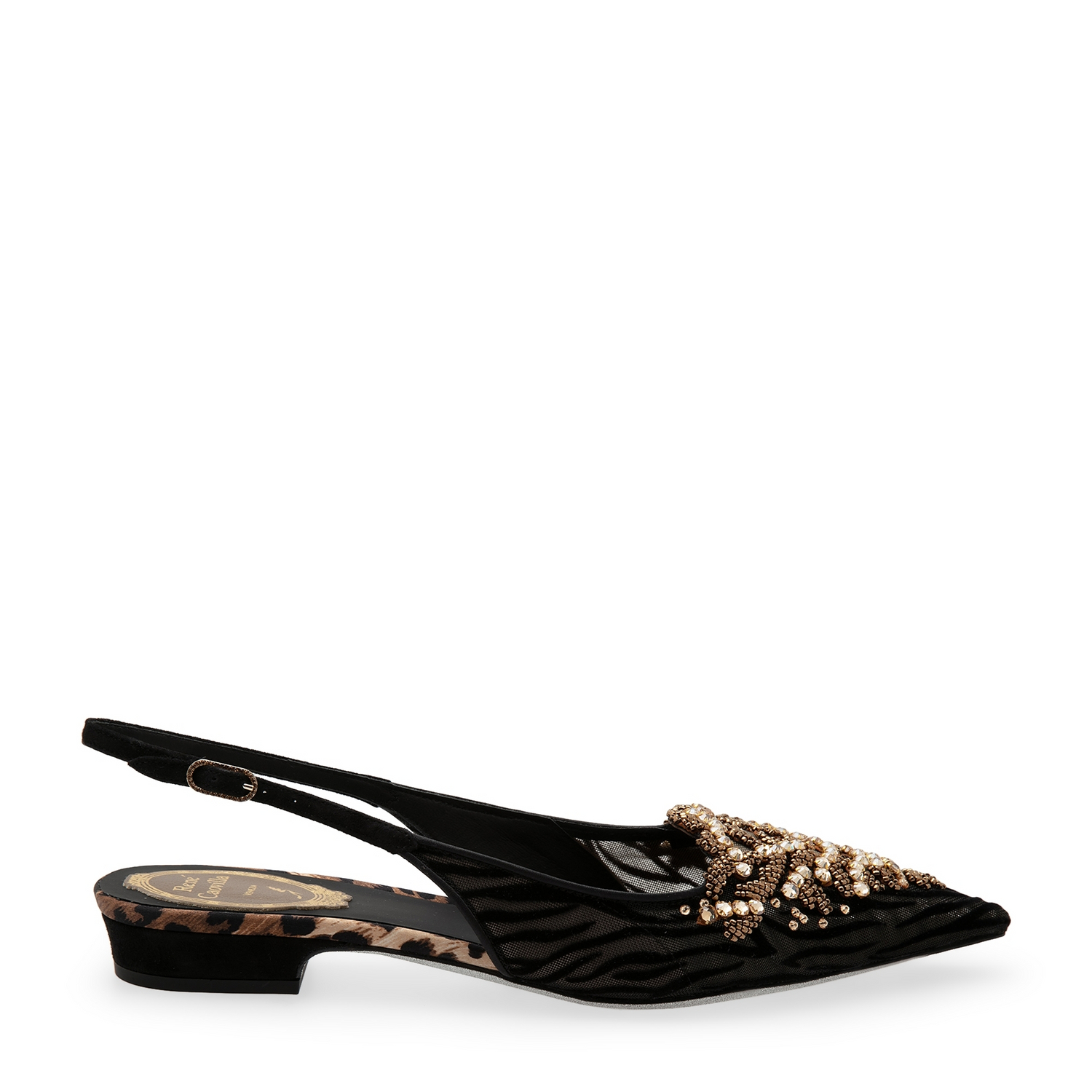 

Crystal-embellished flats, Black