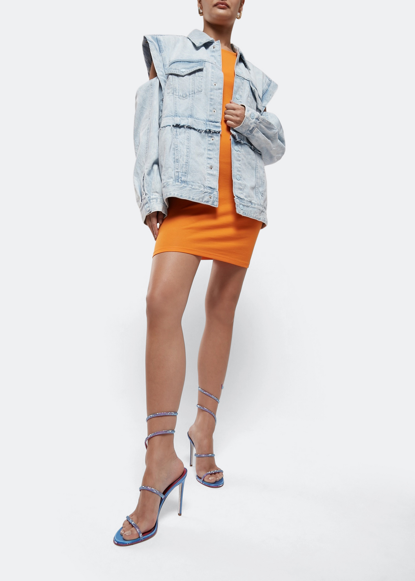 

Cleo crystal-embellished sandals, Blue