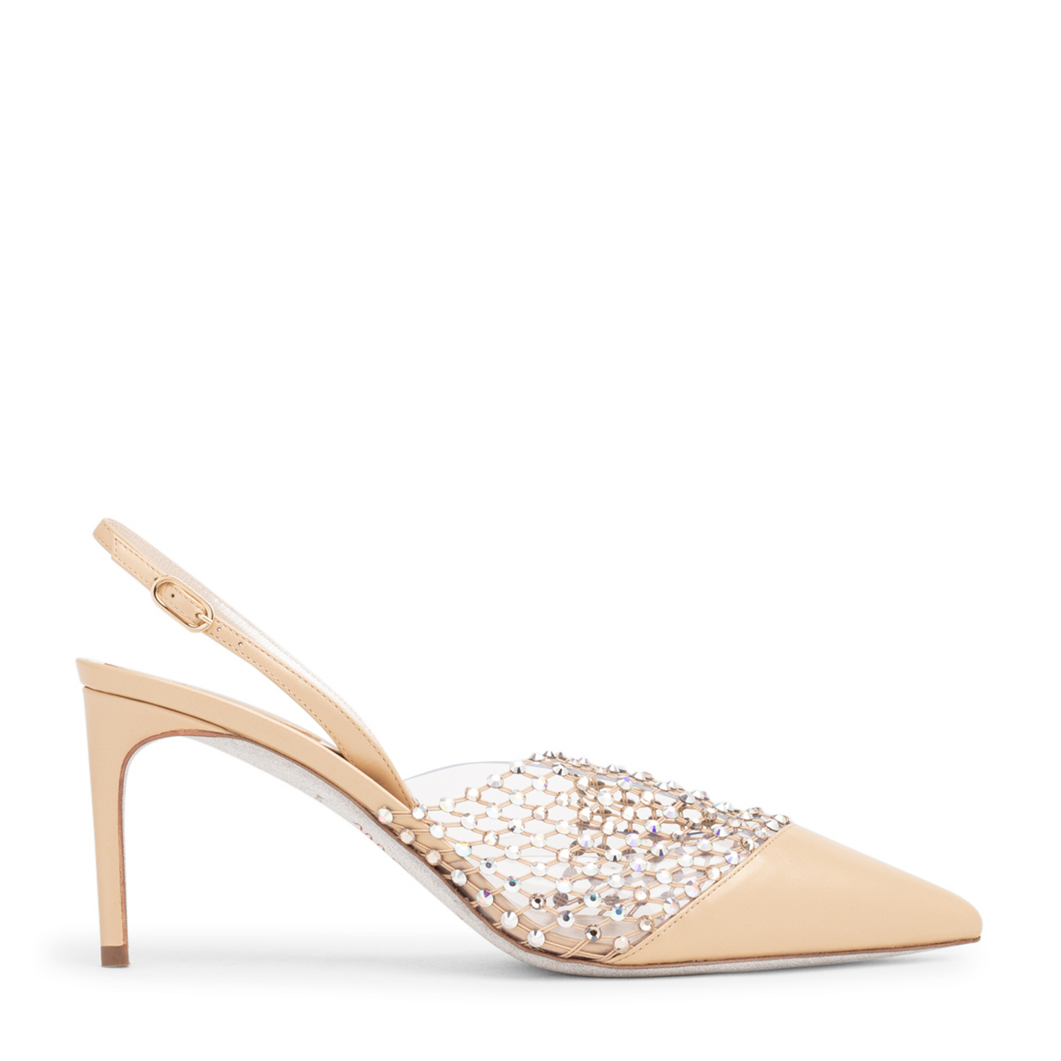 

Crystal-embellished slingback pumps, Gold