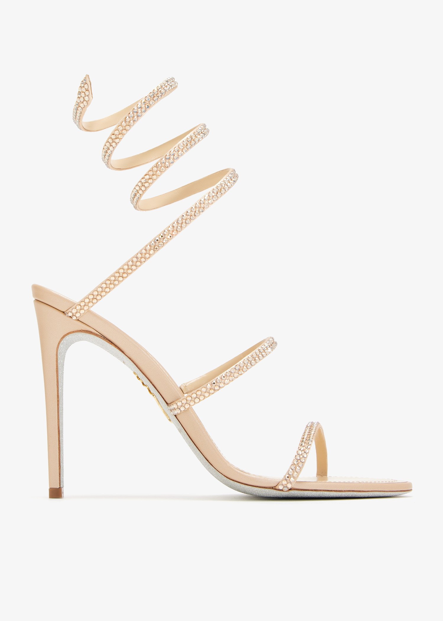 

Cleo crystal-embellished sandals, Beige