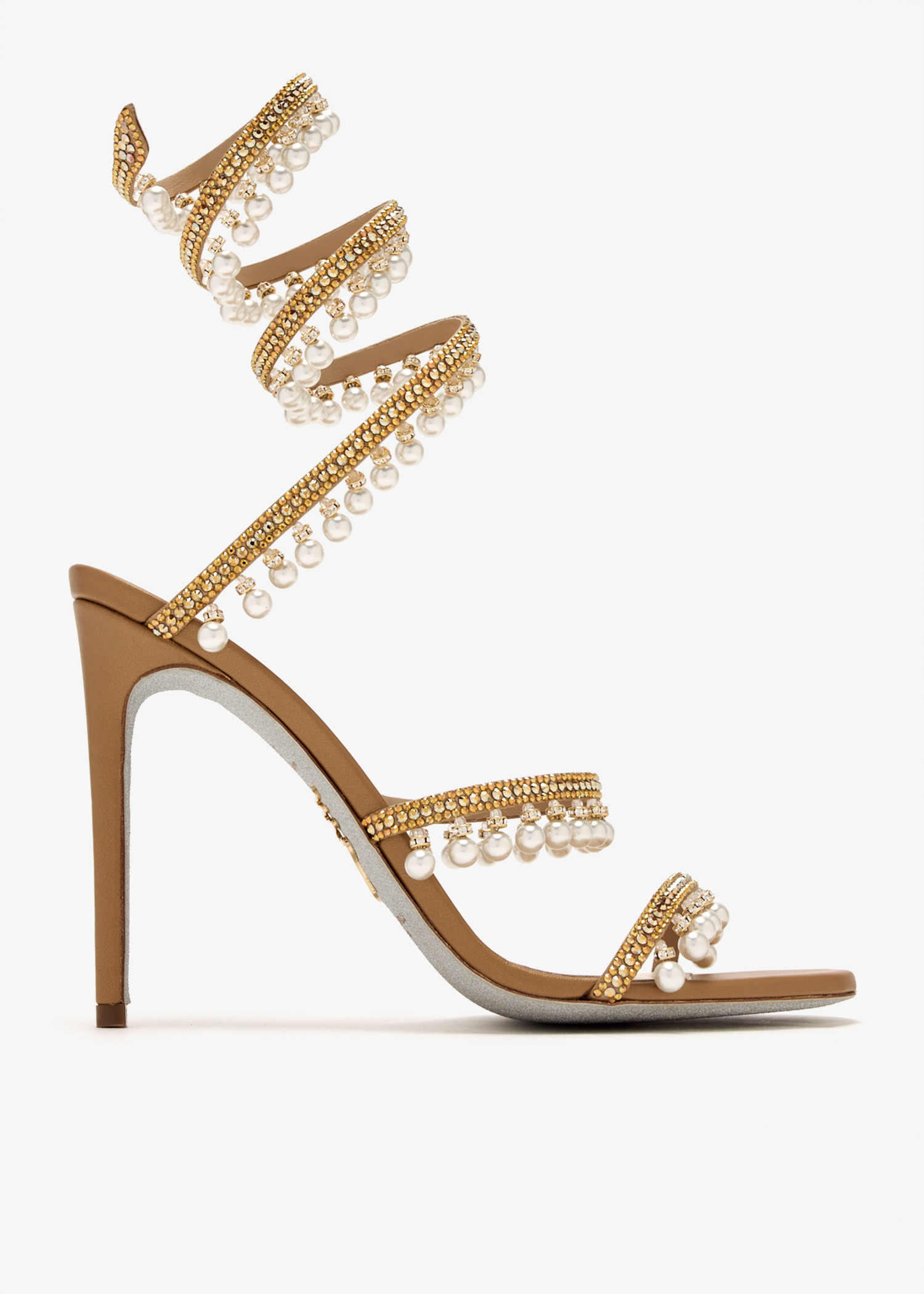 

Chandelier crystal sandals, Gold