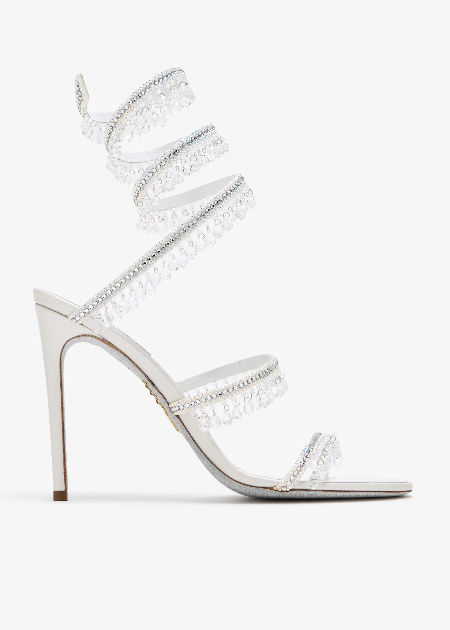 

Chandelier crystal sandals, White