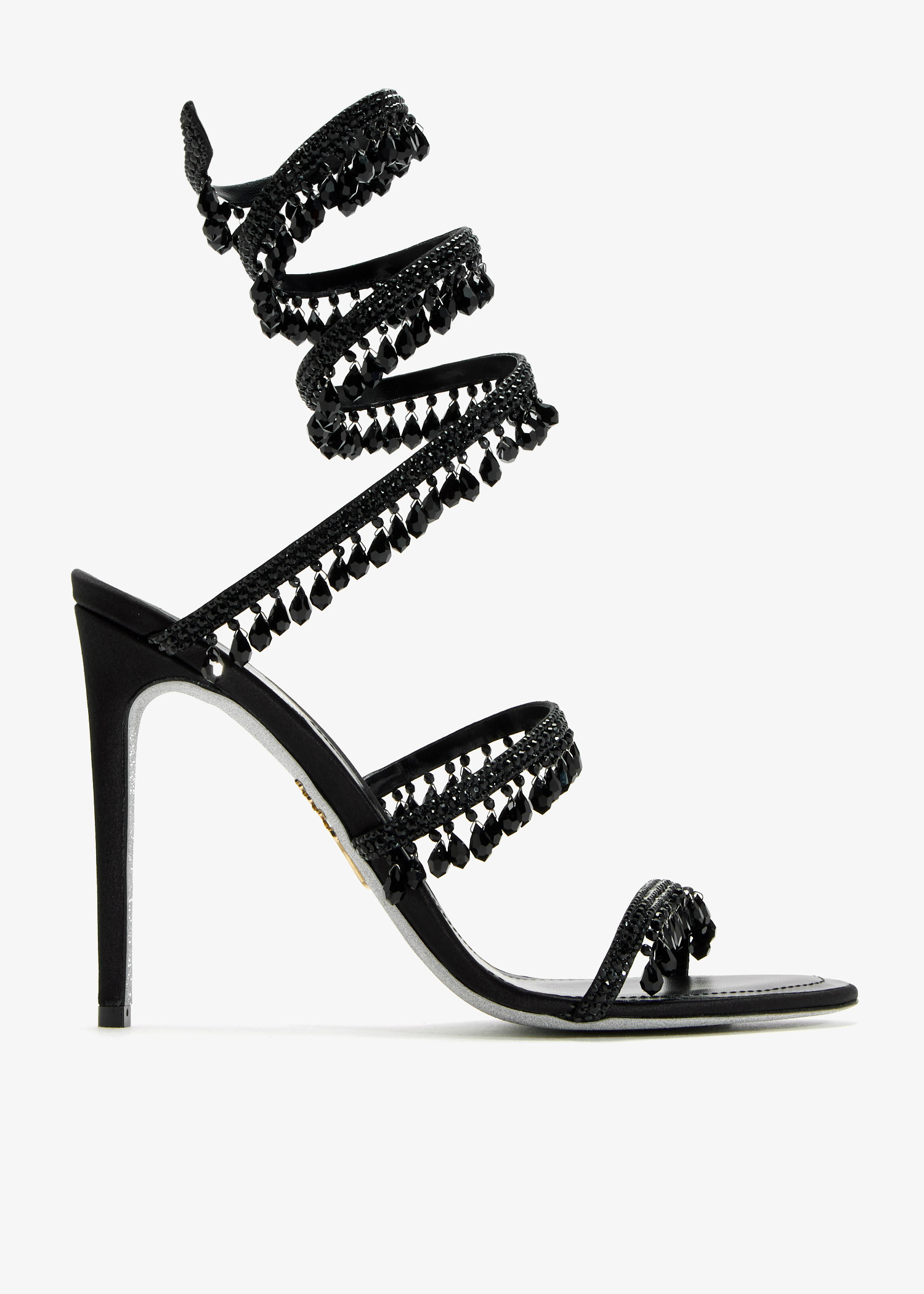 

Chandelier crystal sandals, Black
