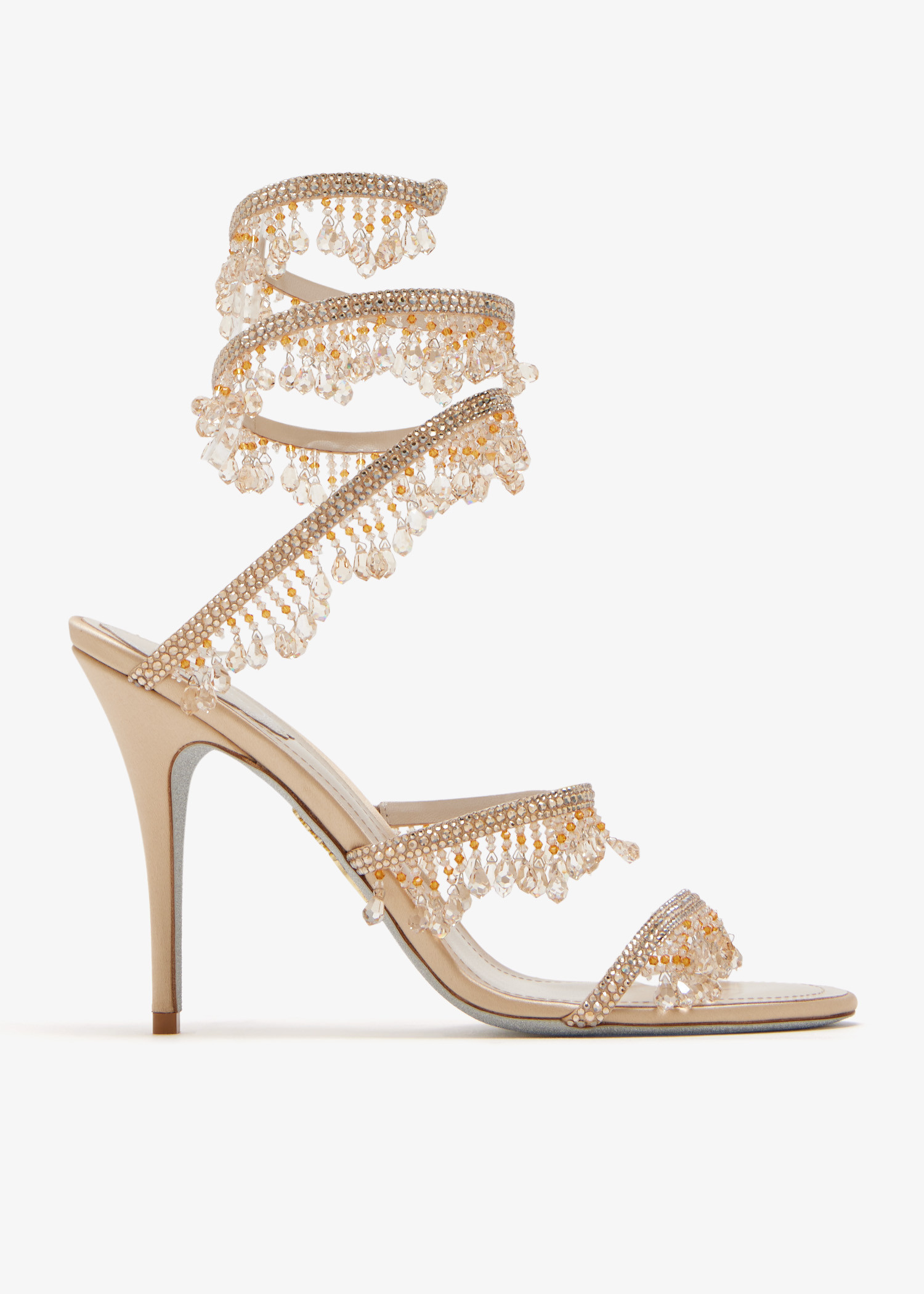 

Chandelier crystal sandals, Beige