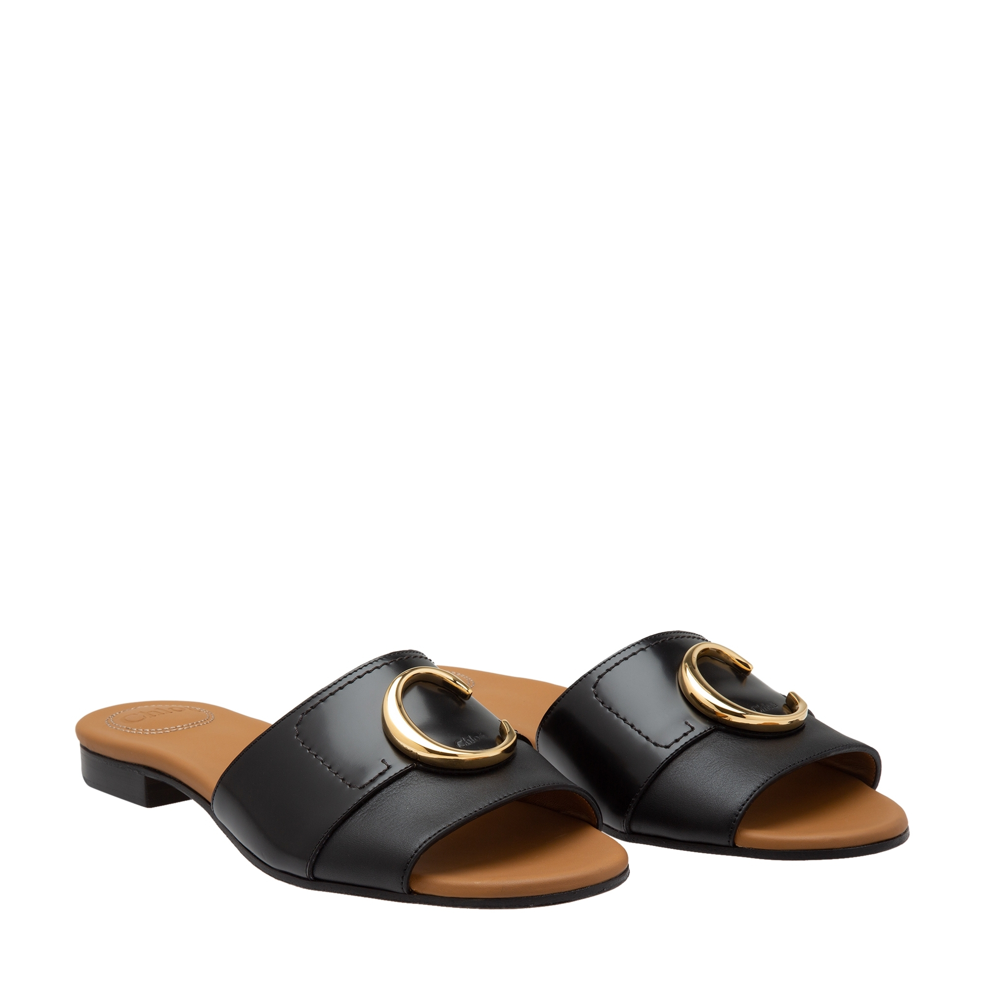 

Leather sandals, Black