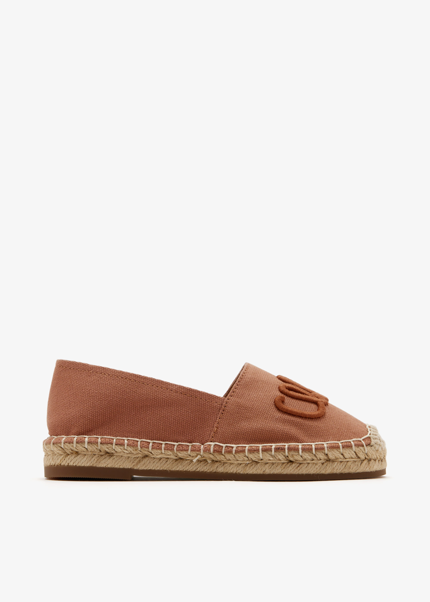 

Logo embroidered espadrilles, Brown