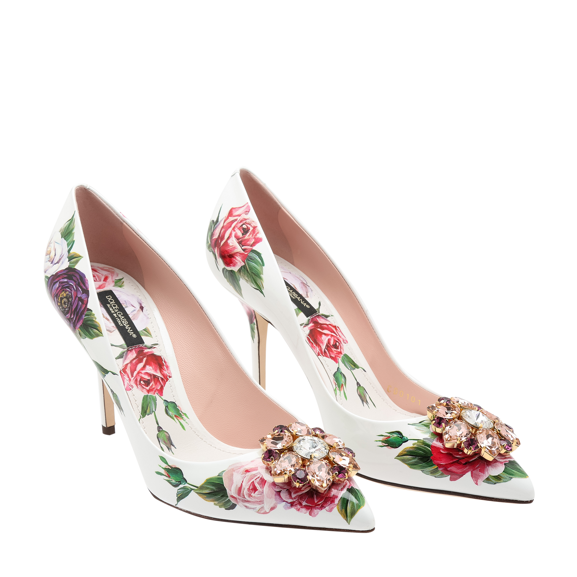 

Embellished leather pumps, Pink
