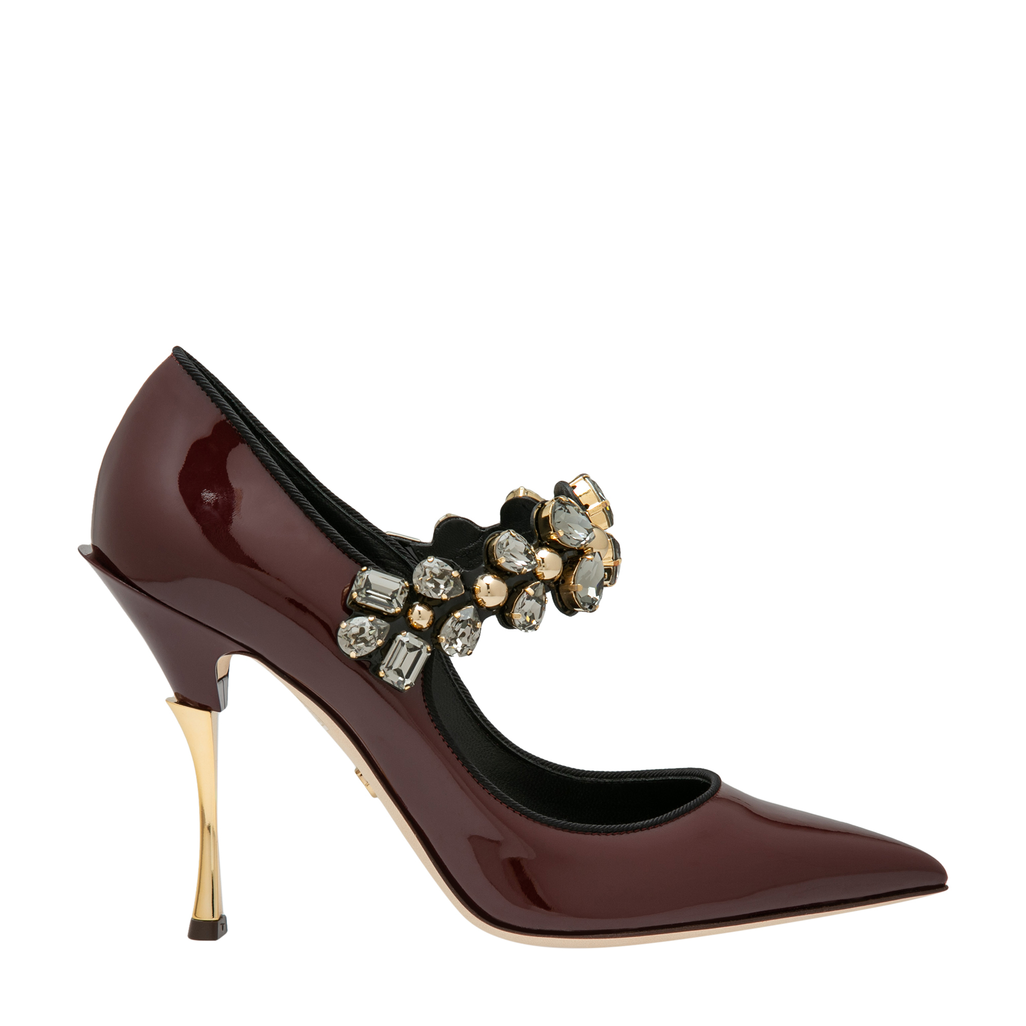 

Patent-leather embellished pumps, Brown