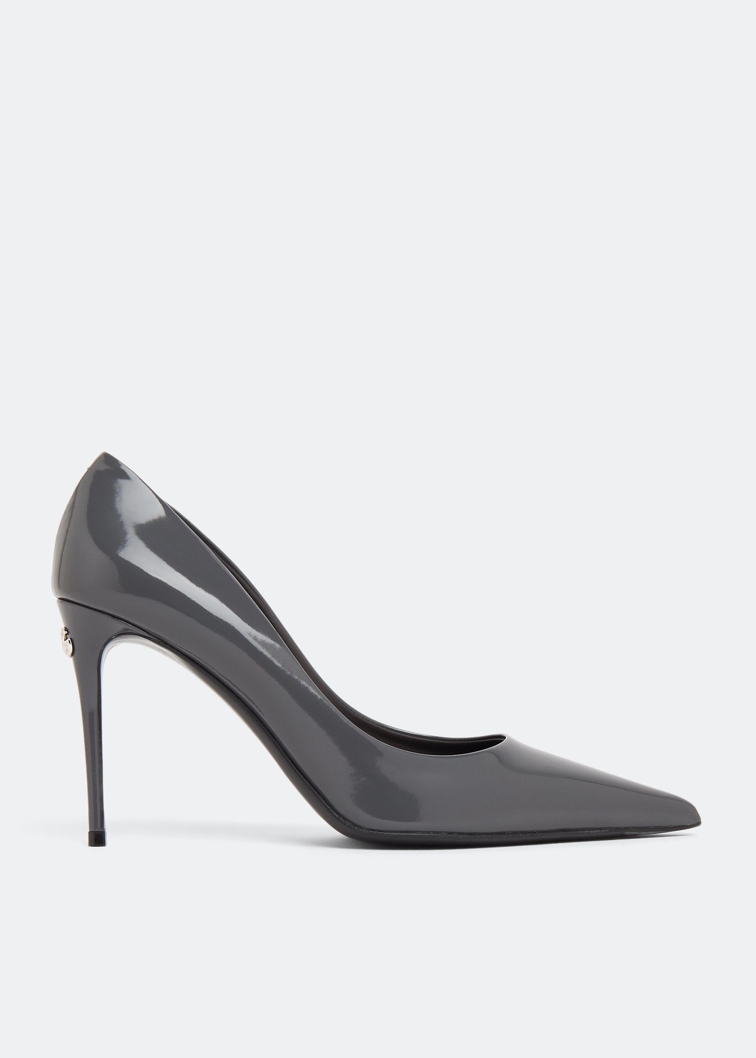 

Kim polished calfskin pumps, Grey