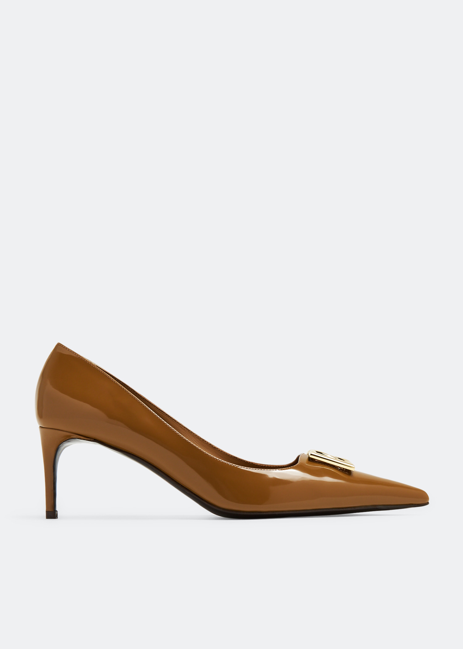 

Calfskin leather pumps, Brown