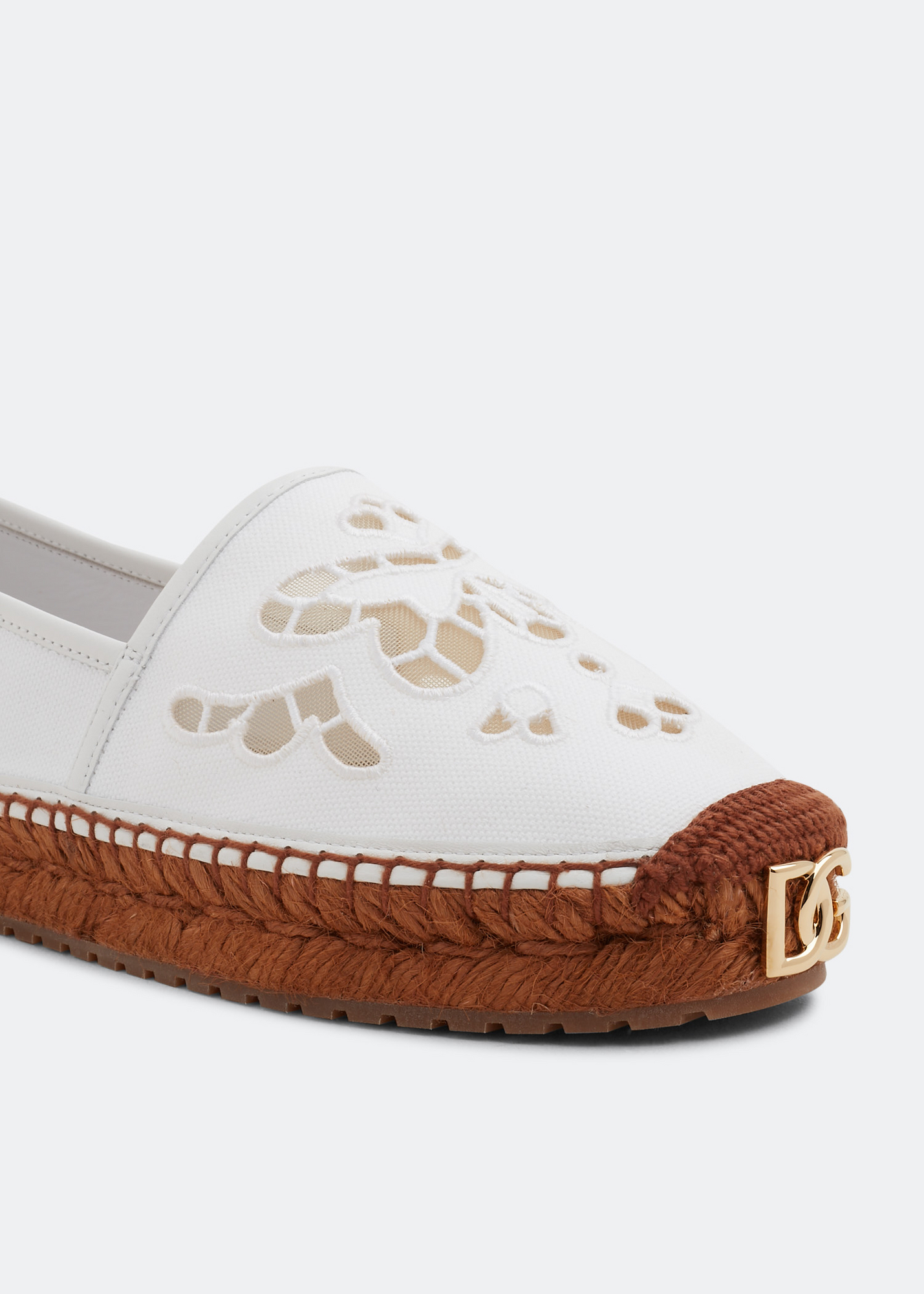 

Embroidered canvas espadrilles, White