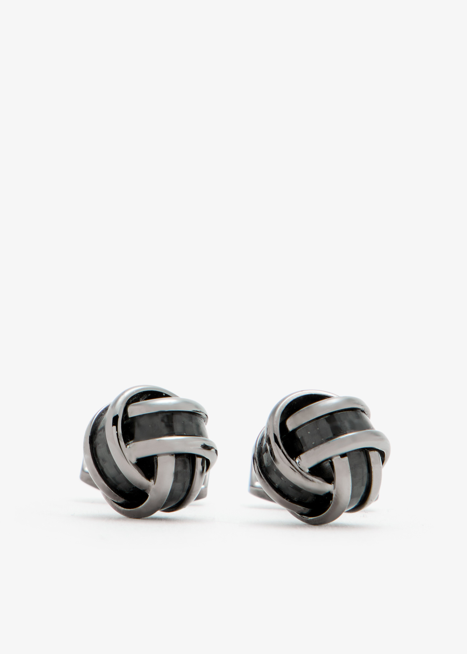 

Carbon knot cufflinks, Grey