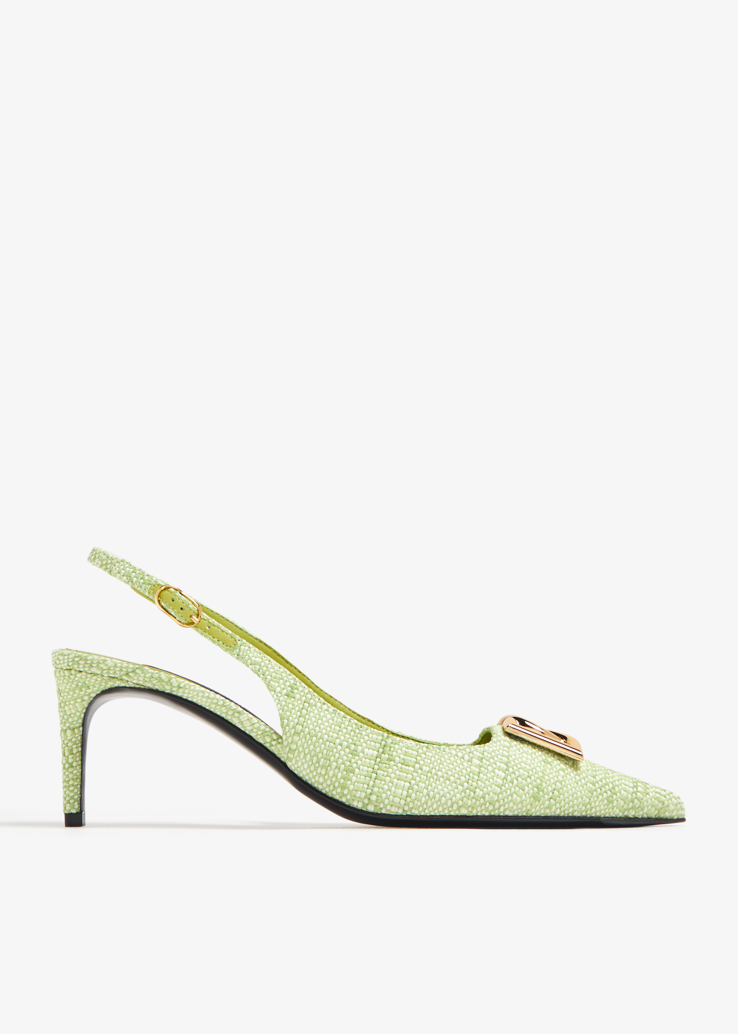 

Raffia slingback pumps, Green