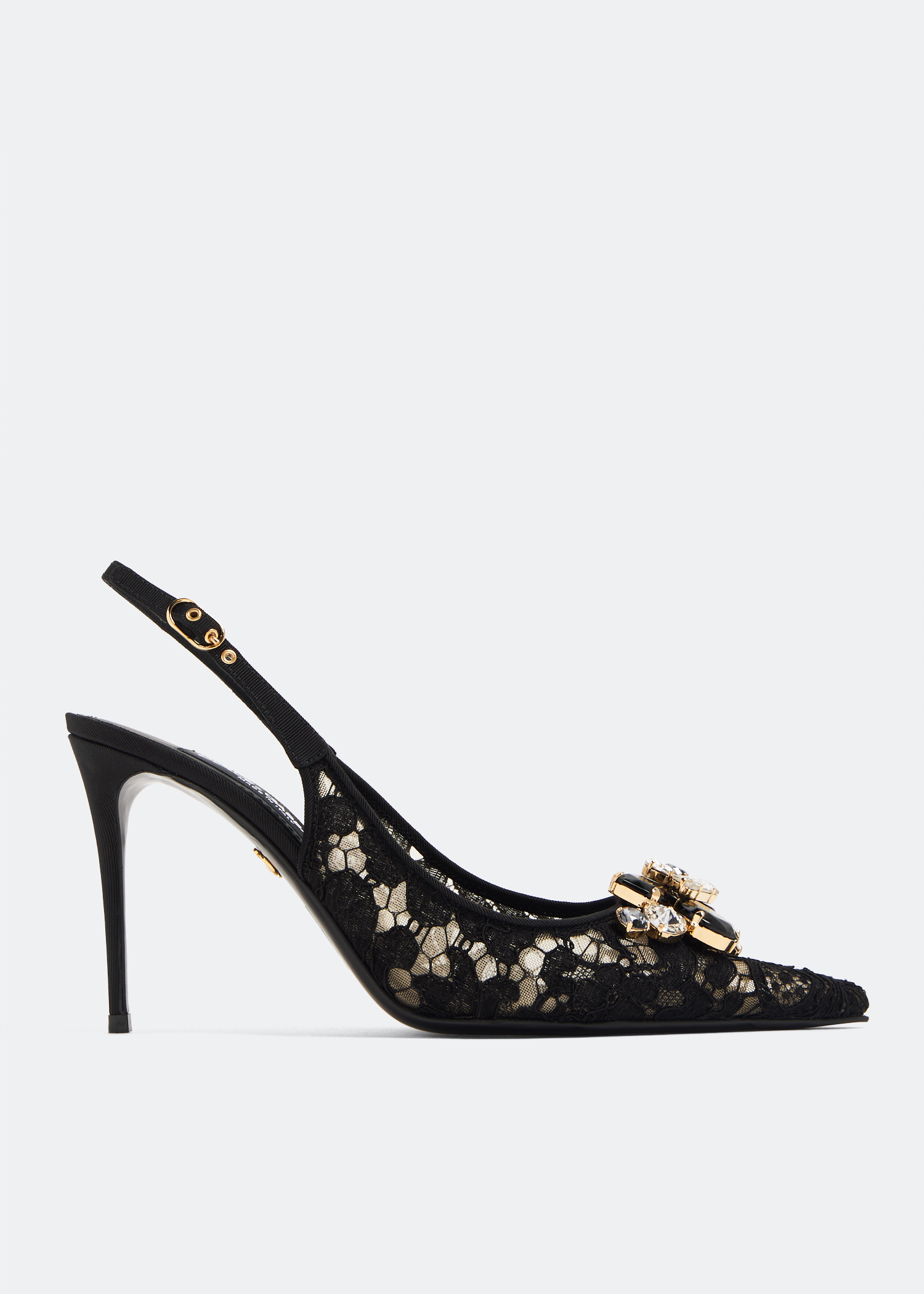 

Lace slingback pumps, Black