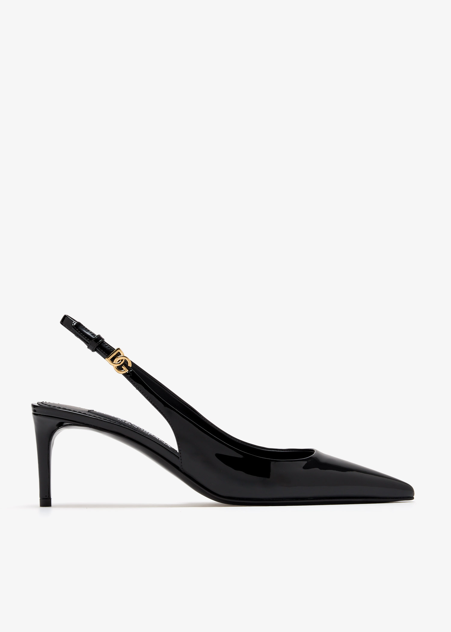 

Patent leather slingbacks, Black