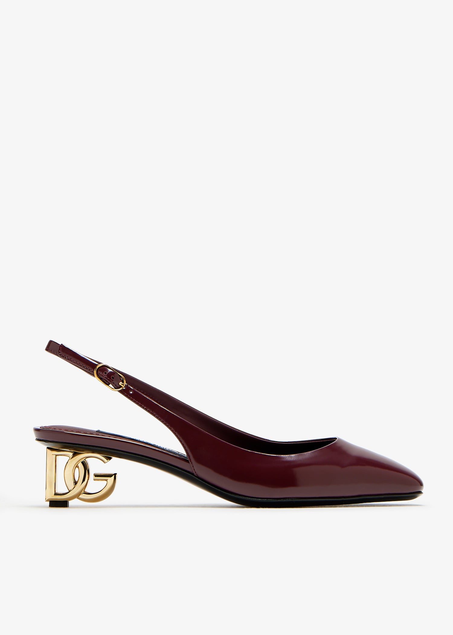 

Patent leather slingback pumps, Burgundy