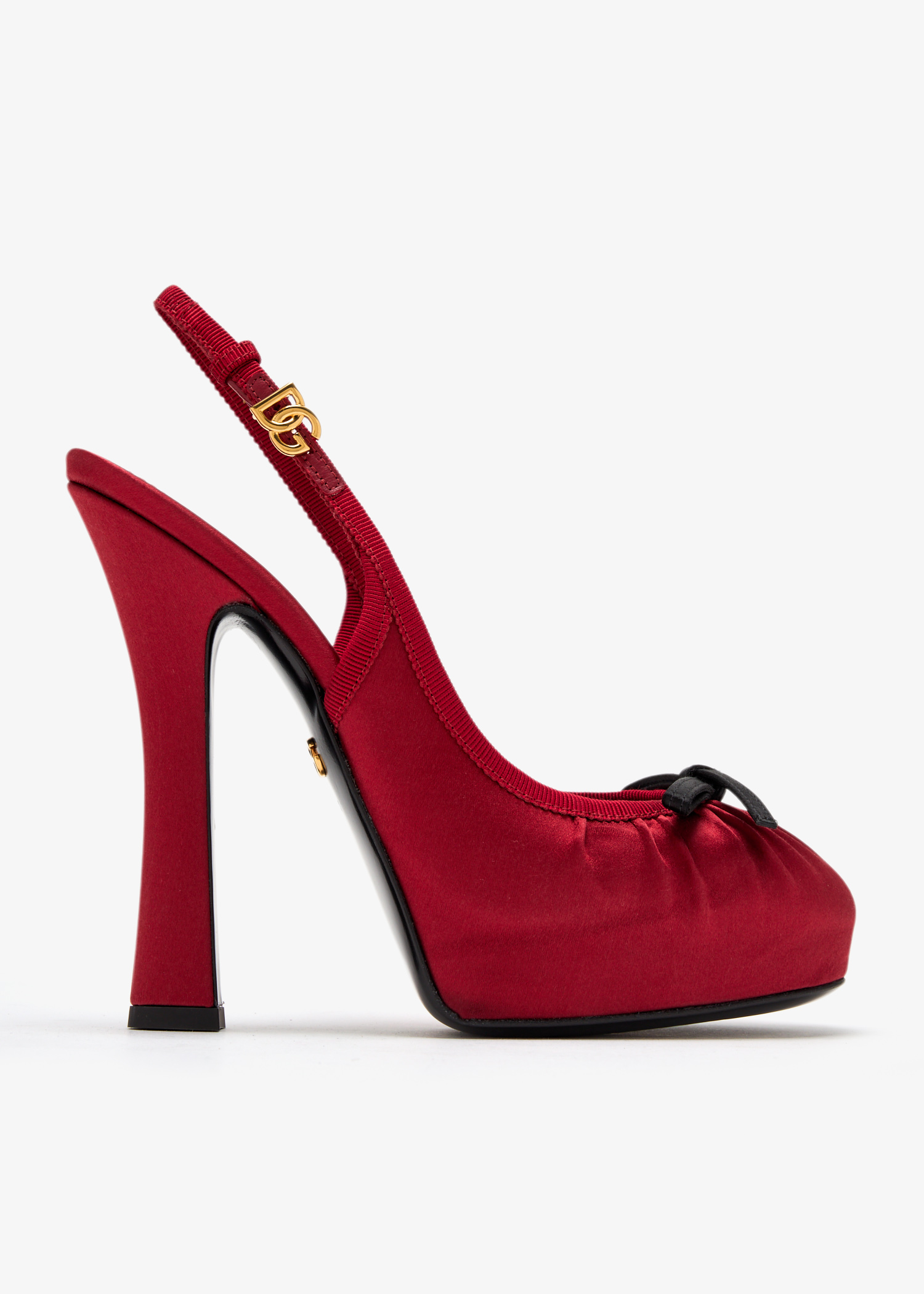 

Satin slingback pumps, Red