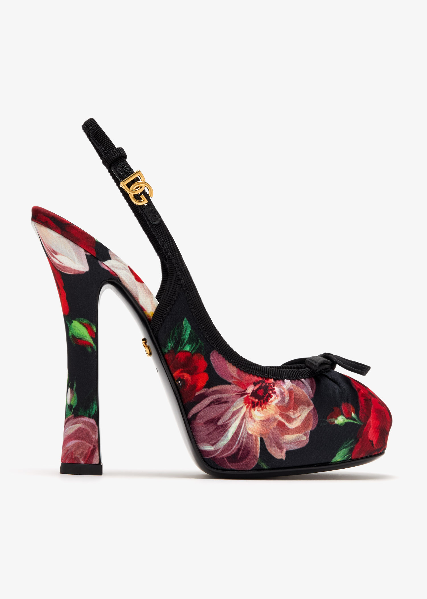 

Satin slingback pumps, Printed