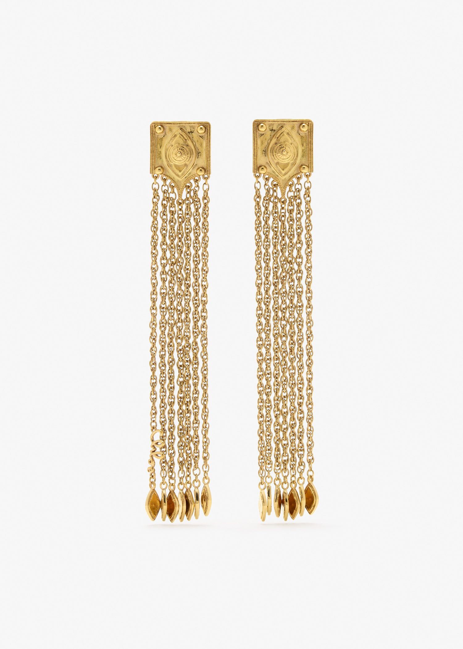 

Amulet drop earrings, Gold