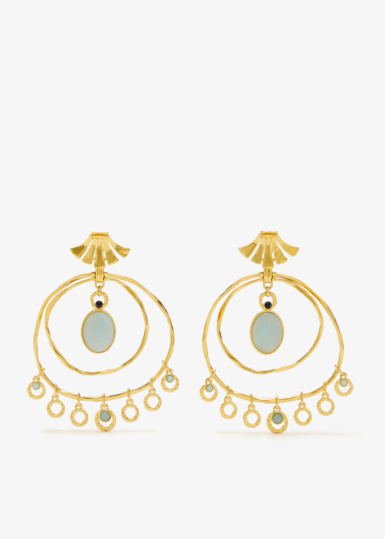 

Sunflower earrings, Gold