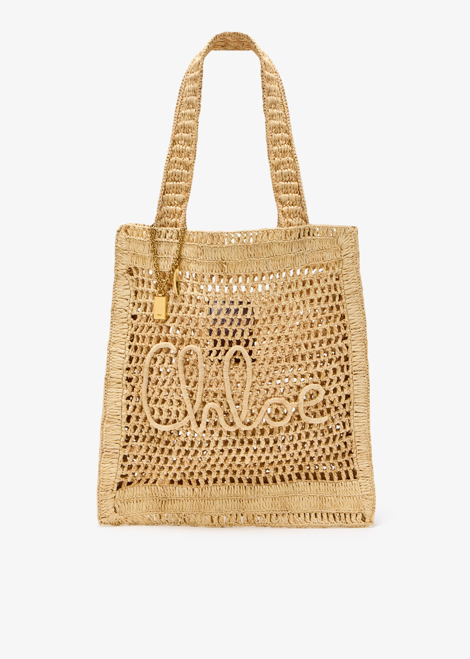 

x Dubai logo embroidery tote bag, Beige