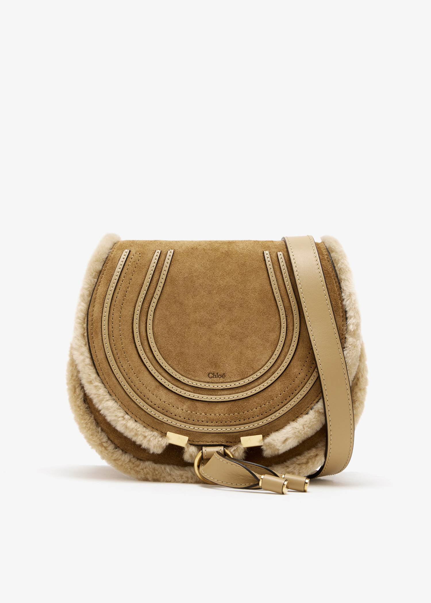 

Marcie small saddle bag, Beige
