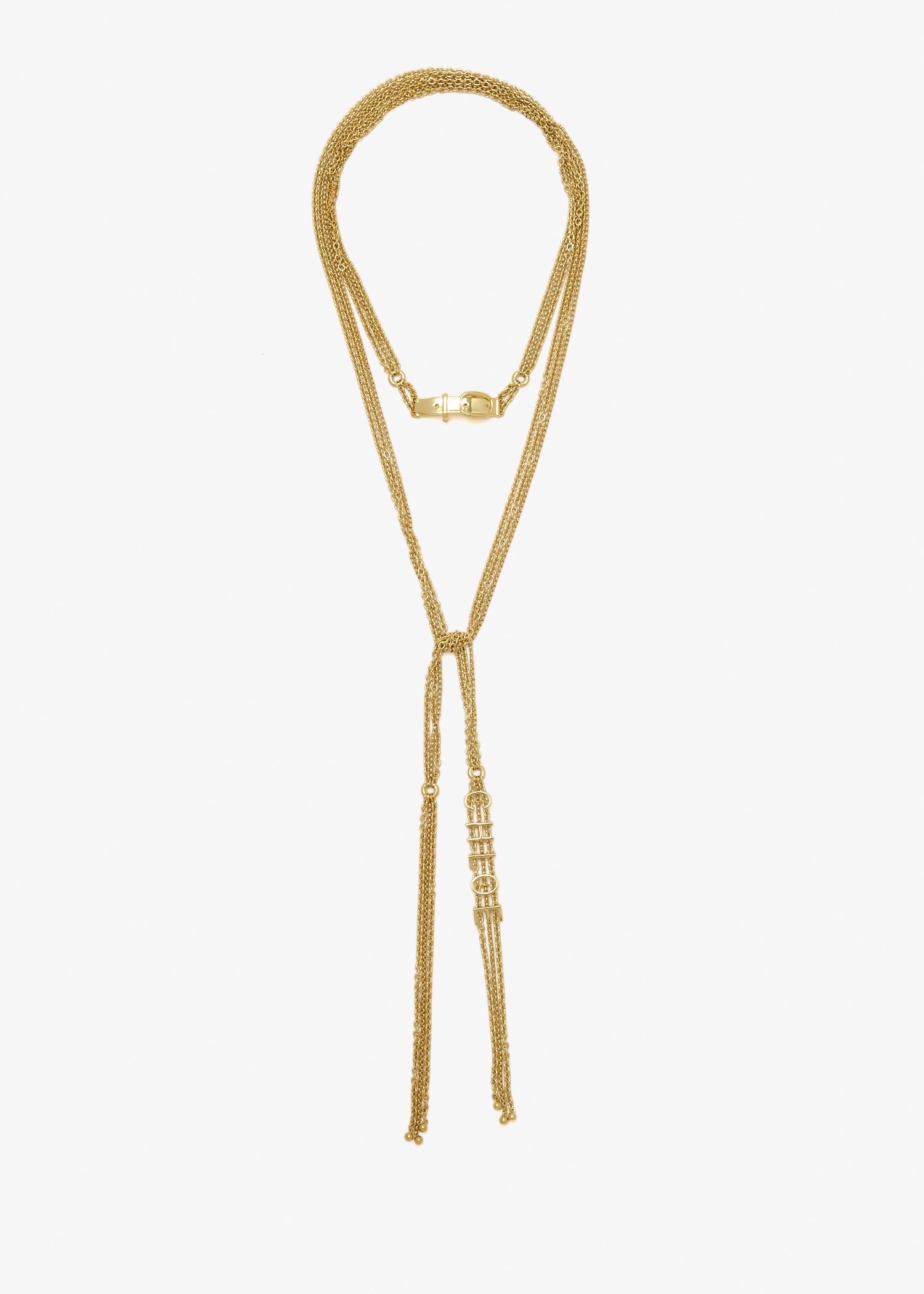 

Belt buckle necklace, Gold