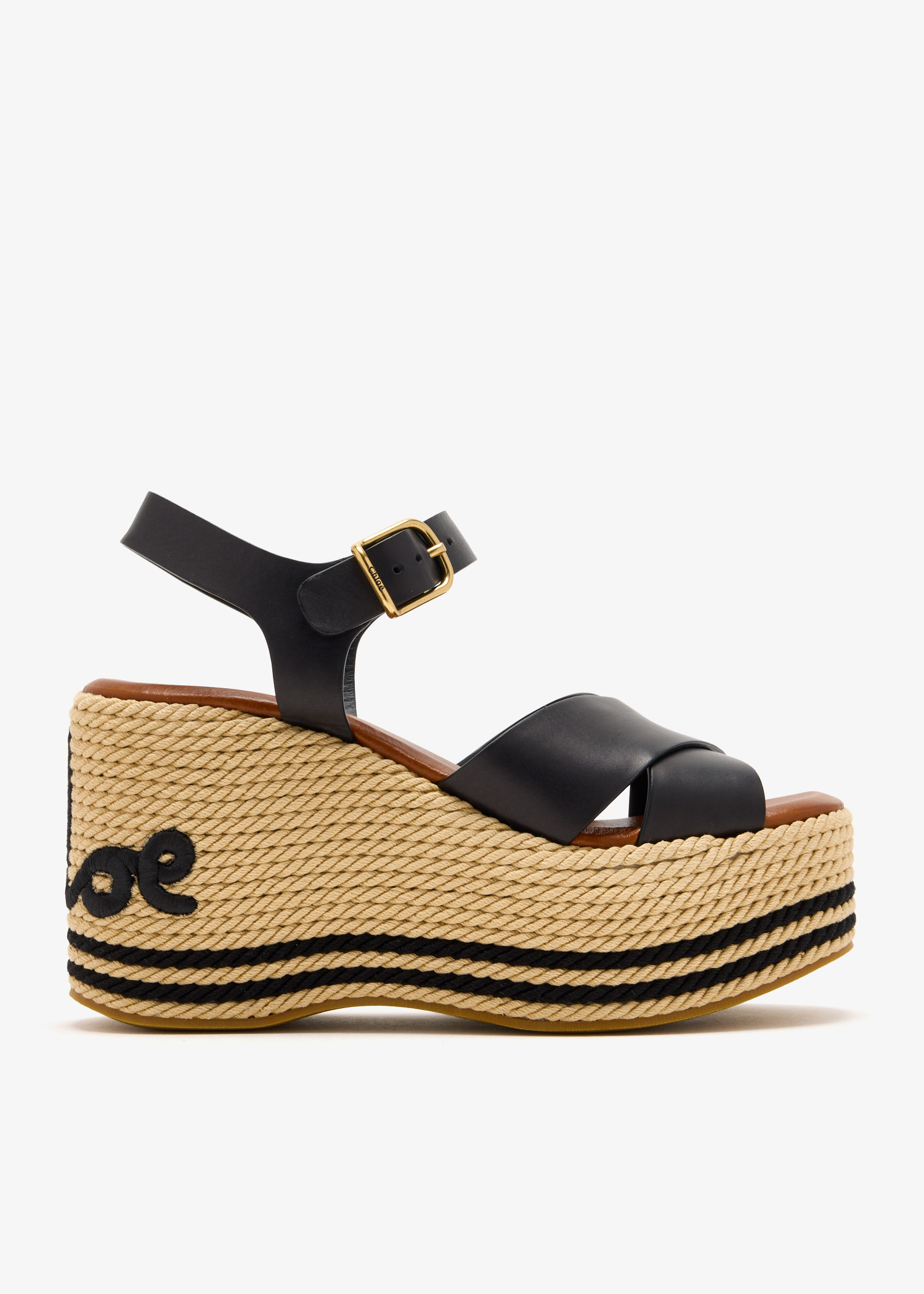 

Sand wedge sandals, Black