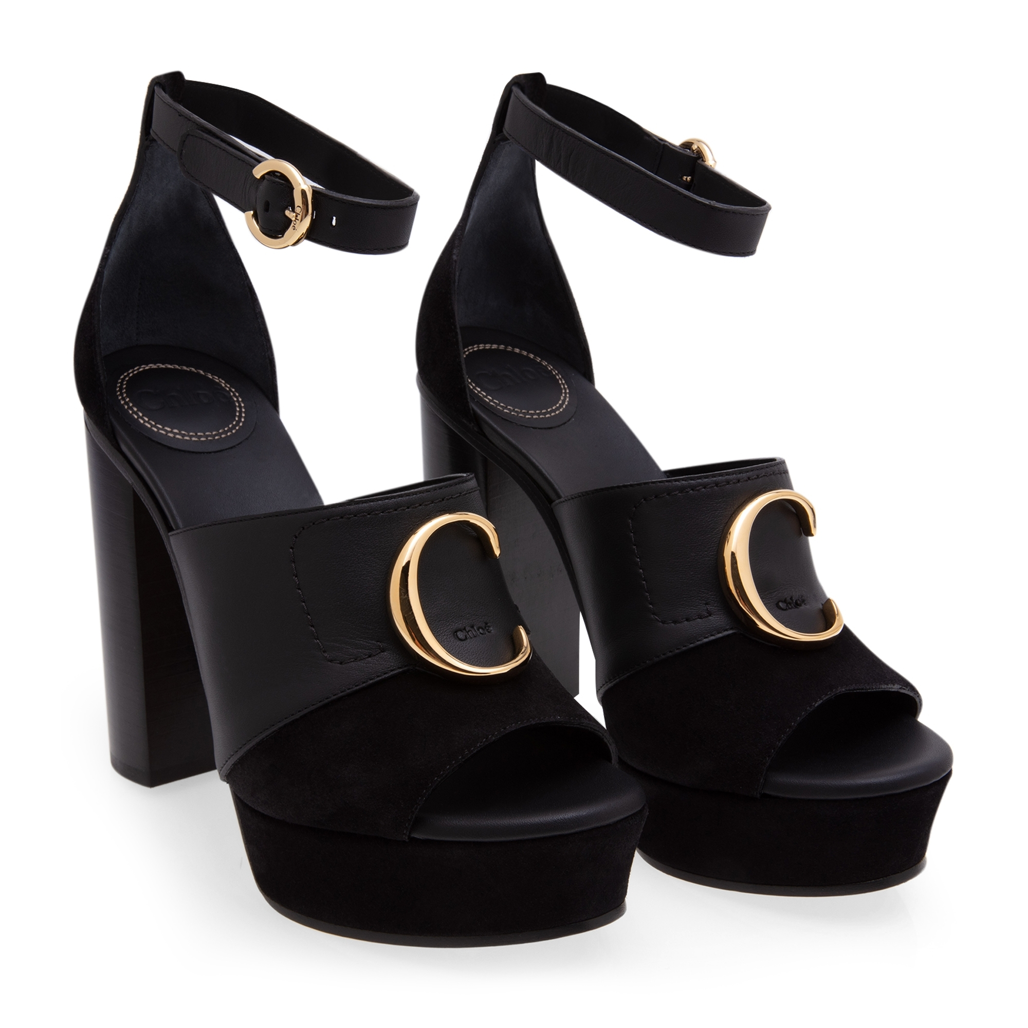 

C platform sandals, Black