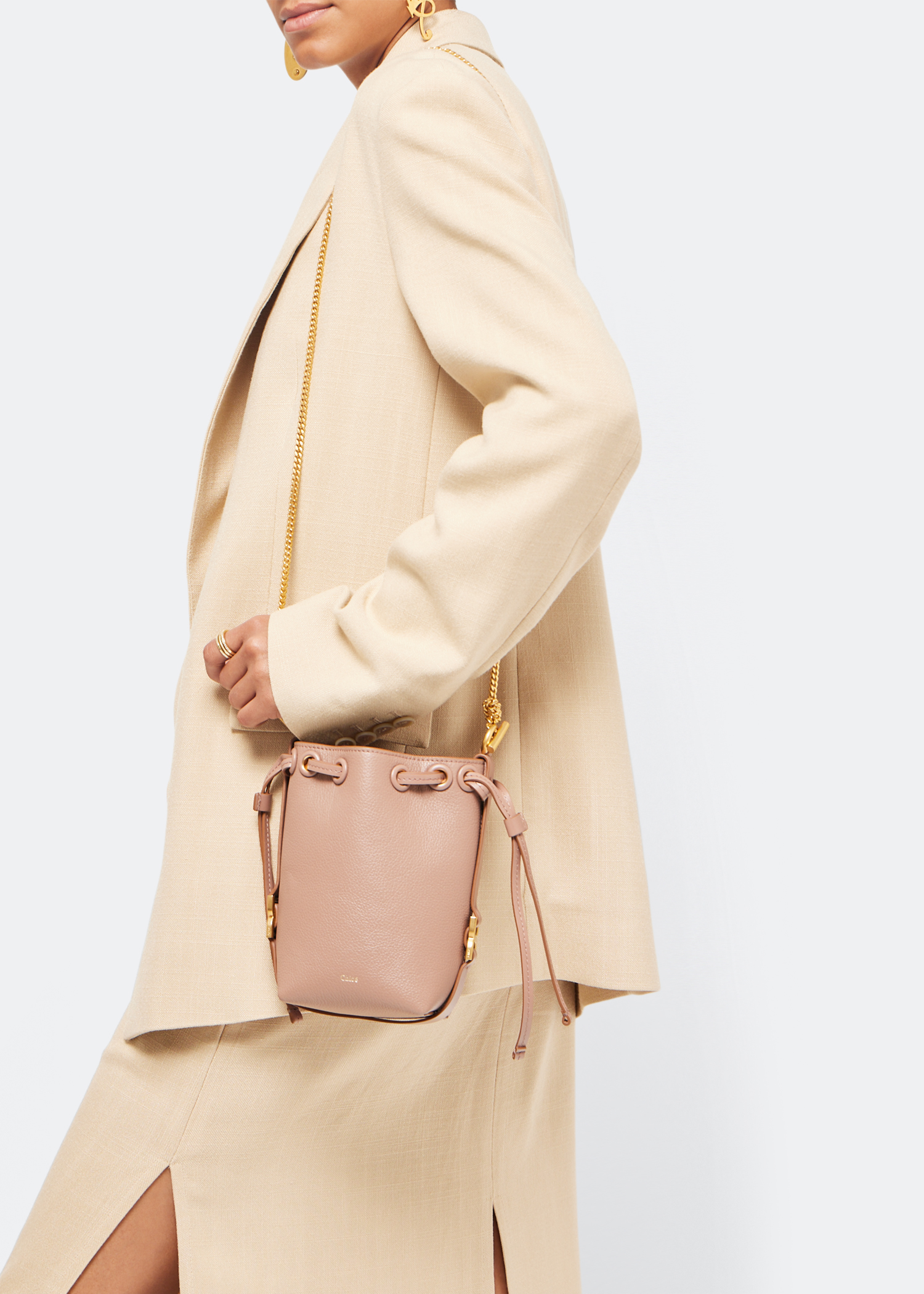 

Marcie micro bucket bag, Brown