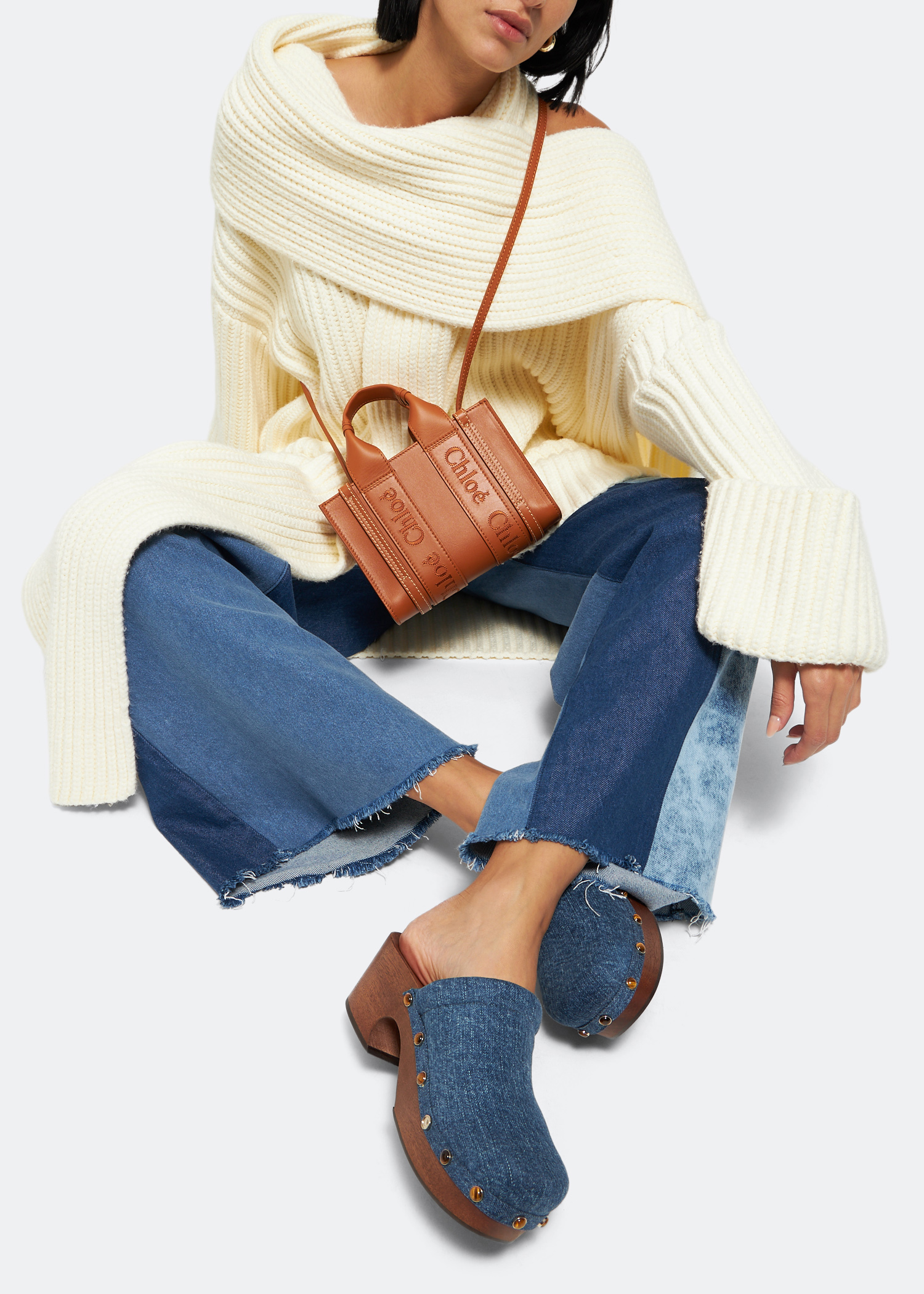 

Woody mini tote bag, Brown