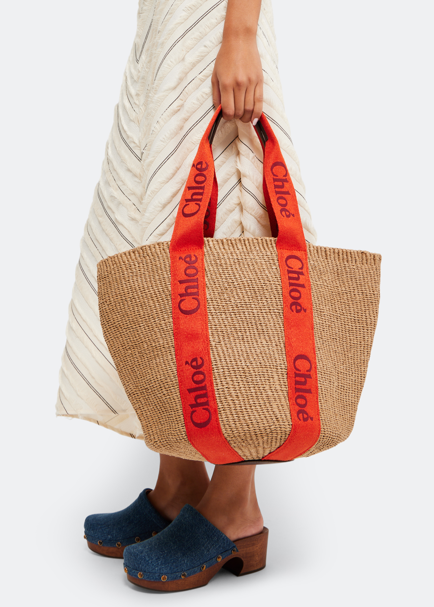

Woody large basket bag, Beige