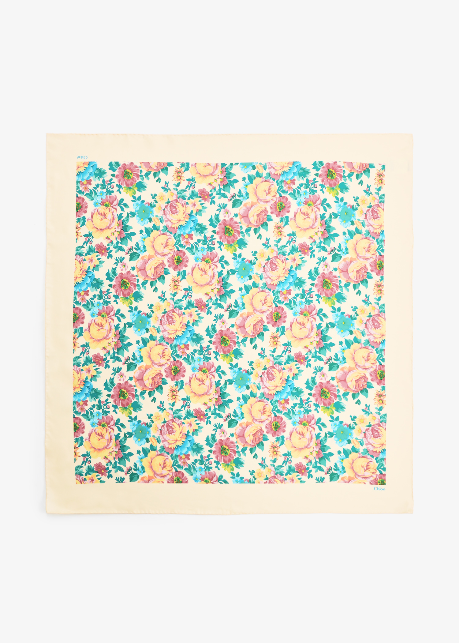 

Peonies square scarf, Printed