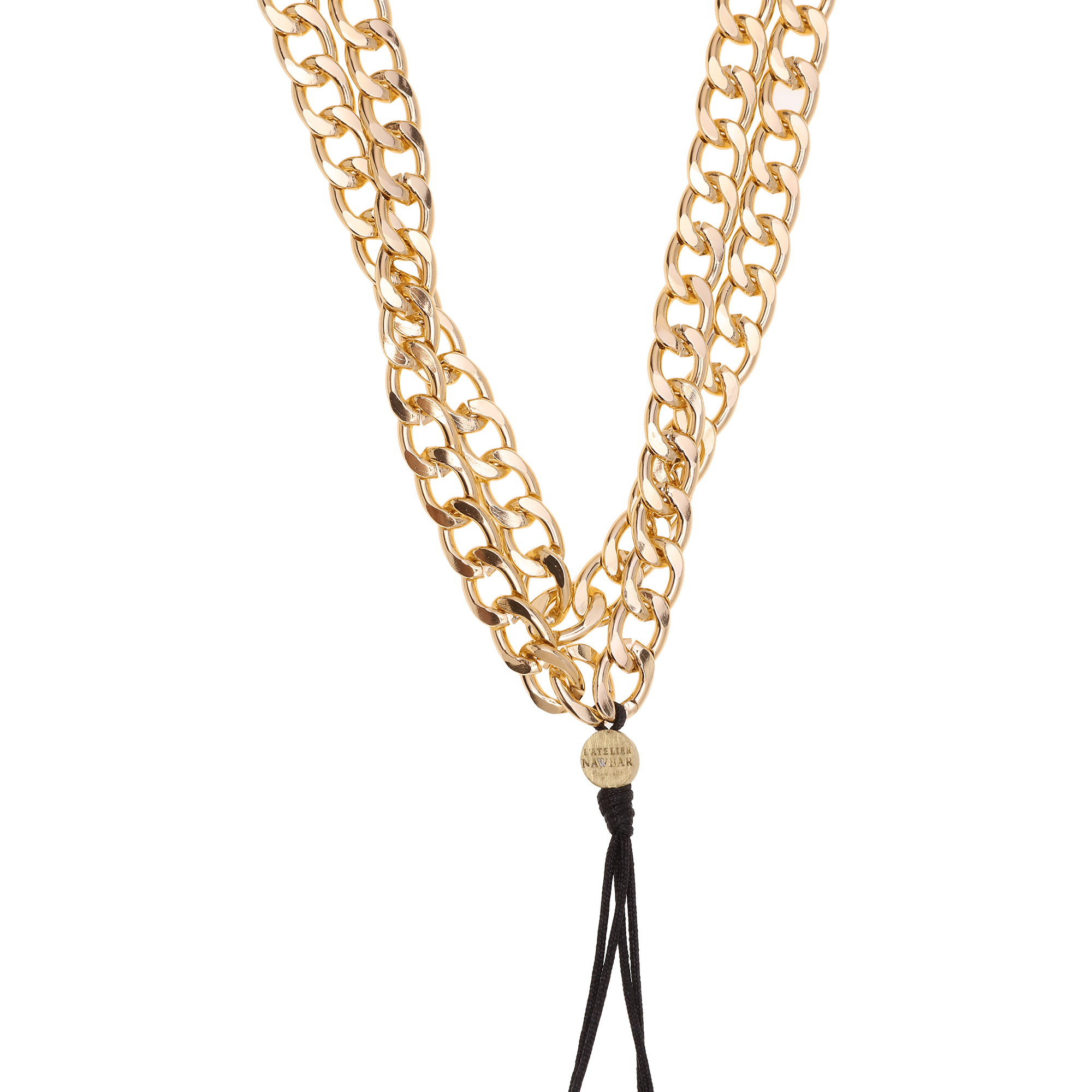 

Chained phone rosary, Gold