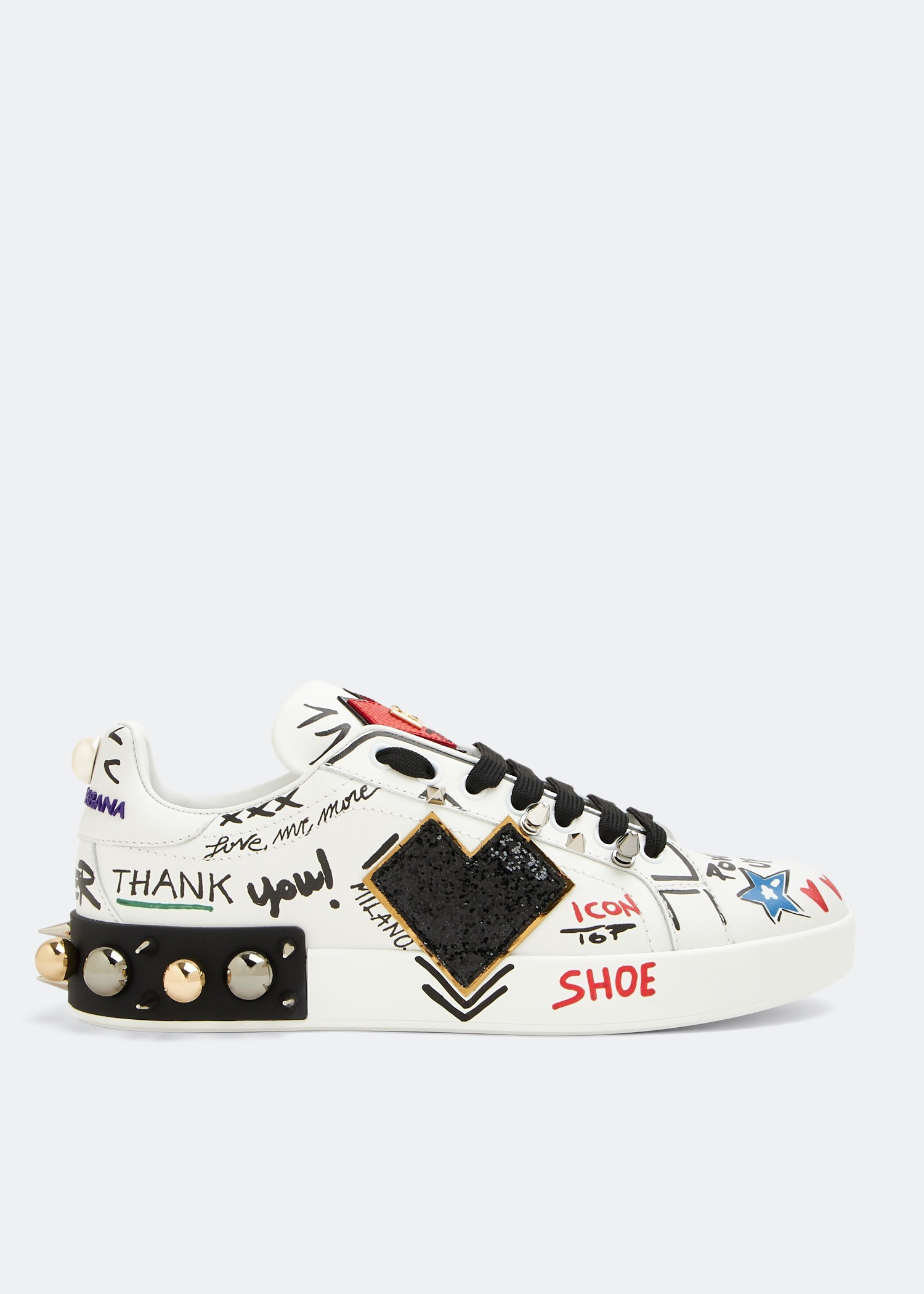 

Portofino calfskin sneakers, White