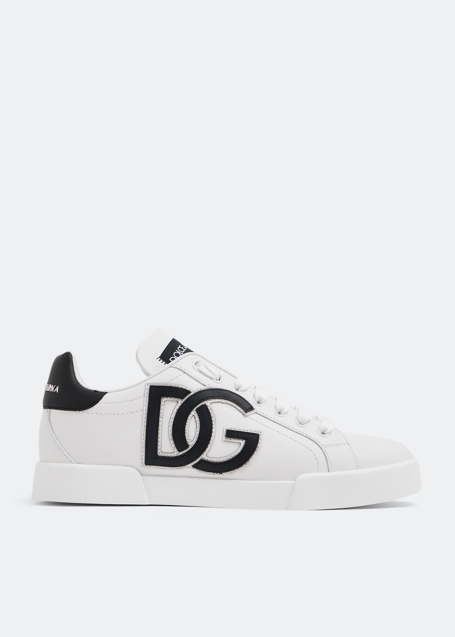 

Calfskin Portofino sneakers with DG logo, White