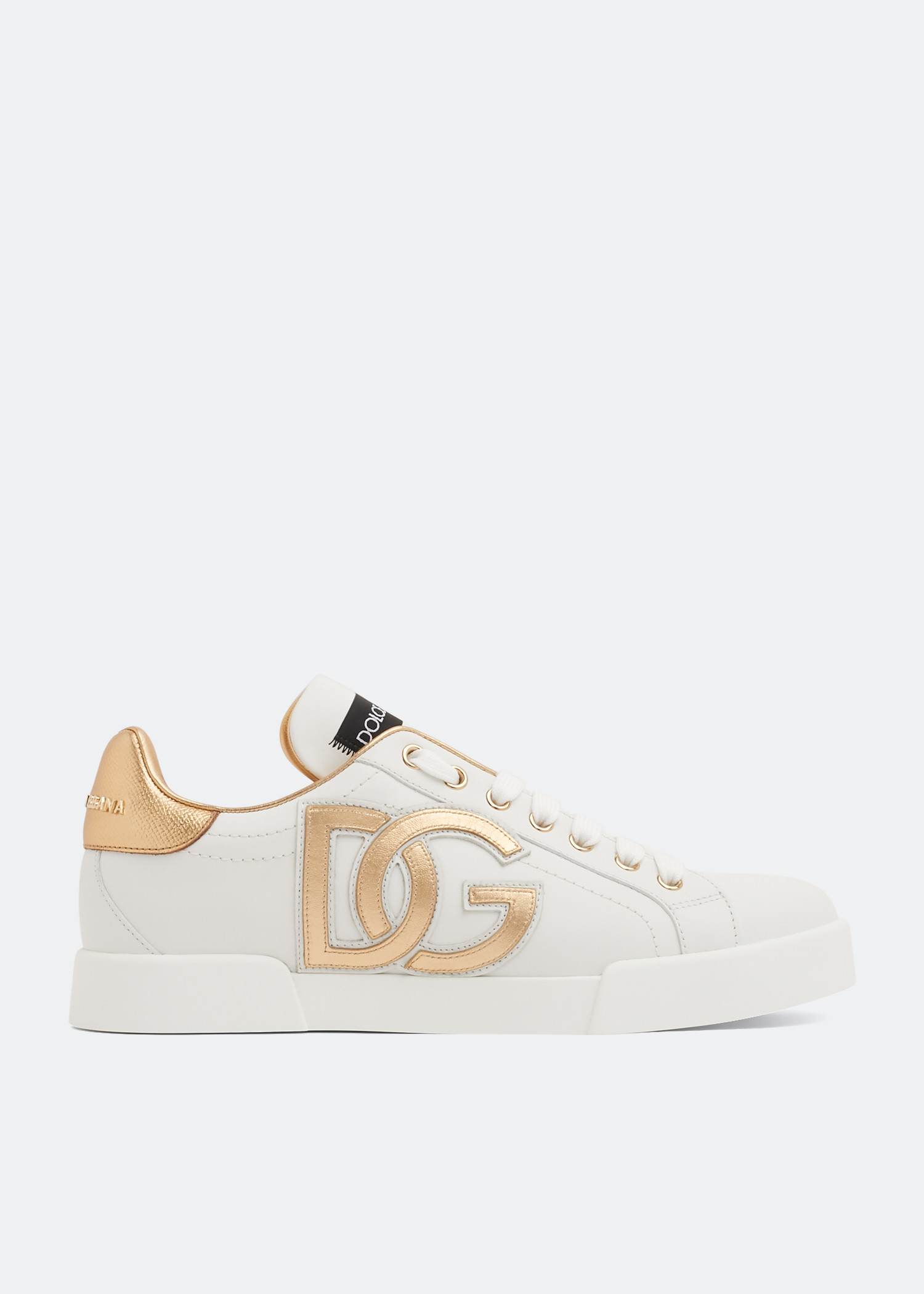 

Calfskin Portofino sneakers with DG logo, White