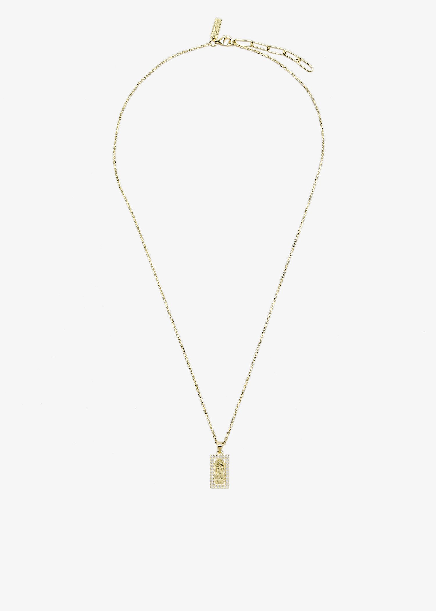 

Guadalupe tag necklace, Gold