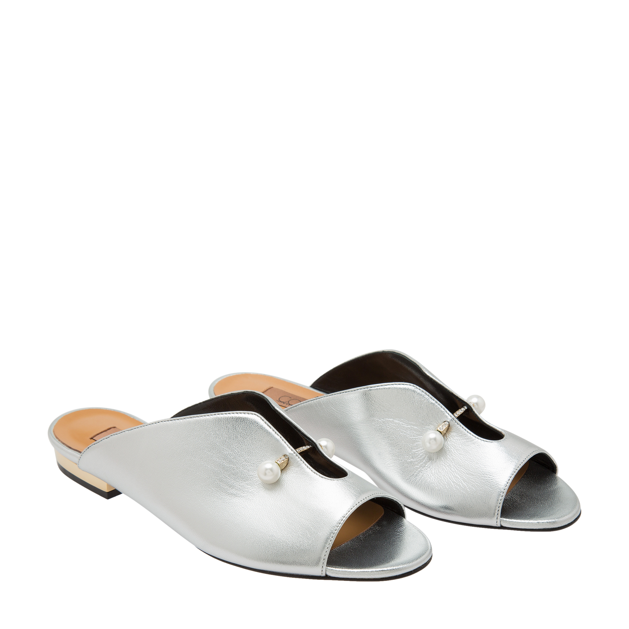 

Lucilla leather-piercing sandals, Silver