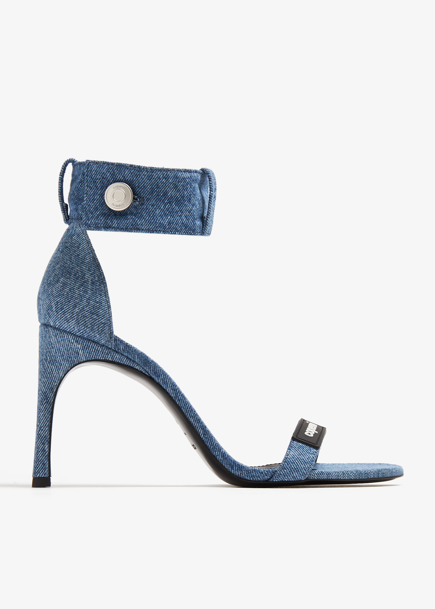 

Waistband logo strap sandals, Blue