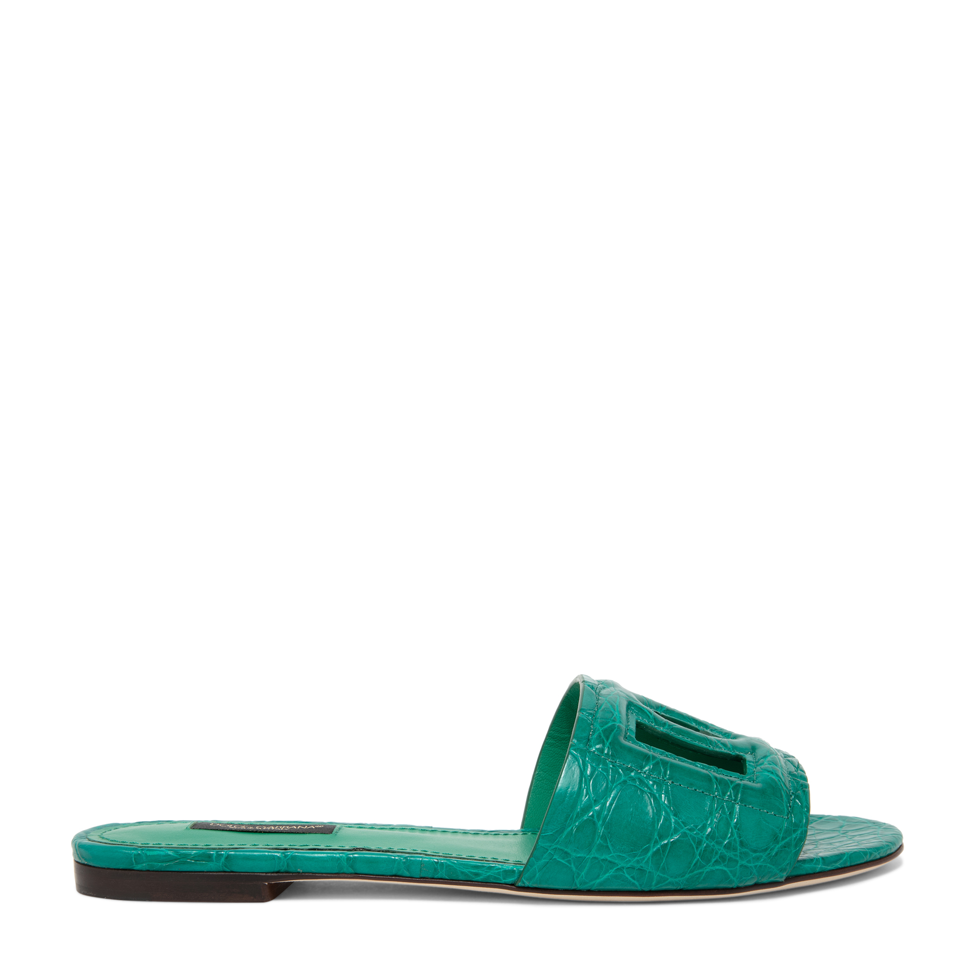 

Bianca embossed slippers, Green