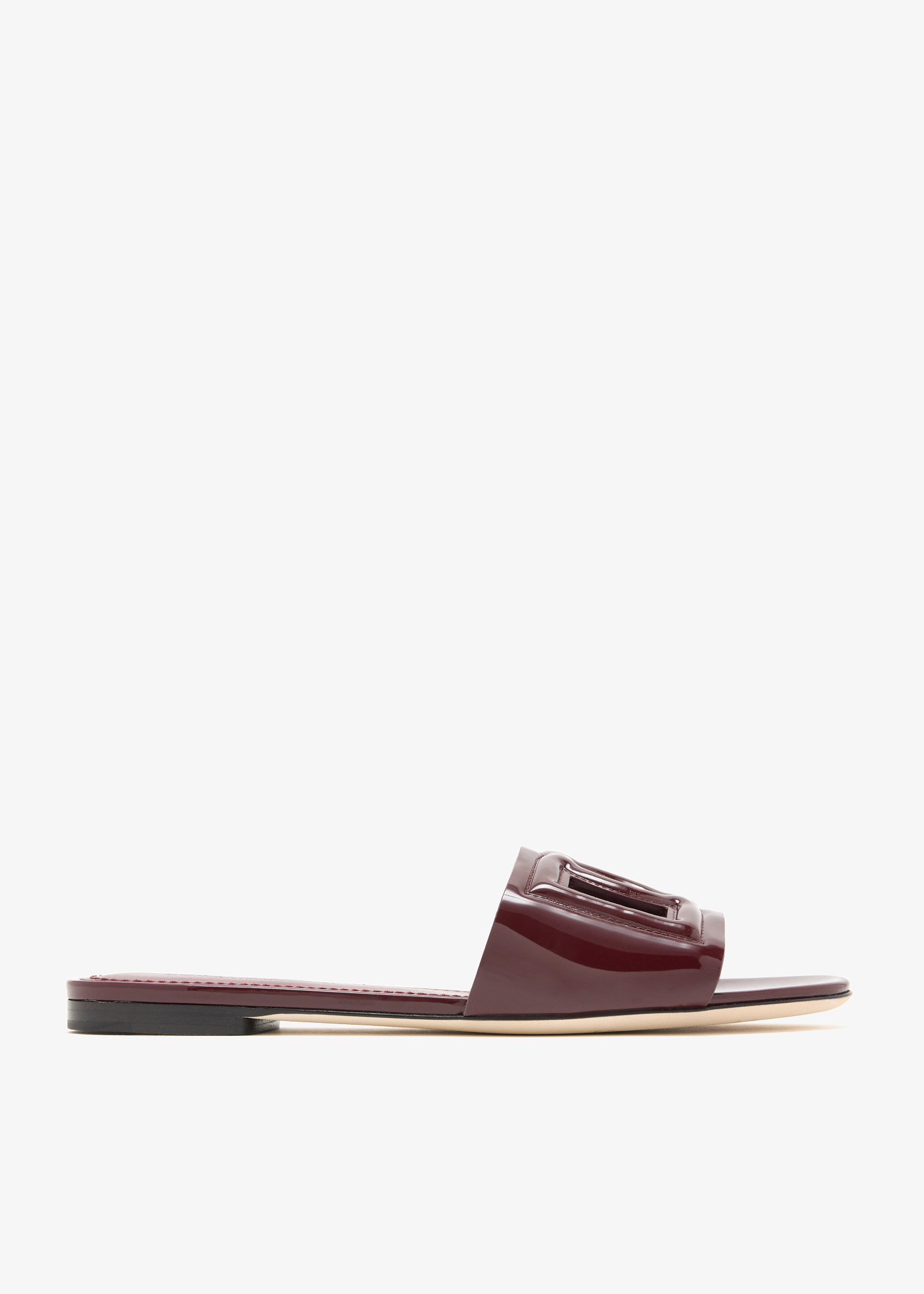 

DG logo flat sandals, Burgundy