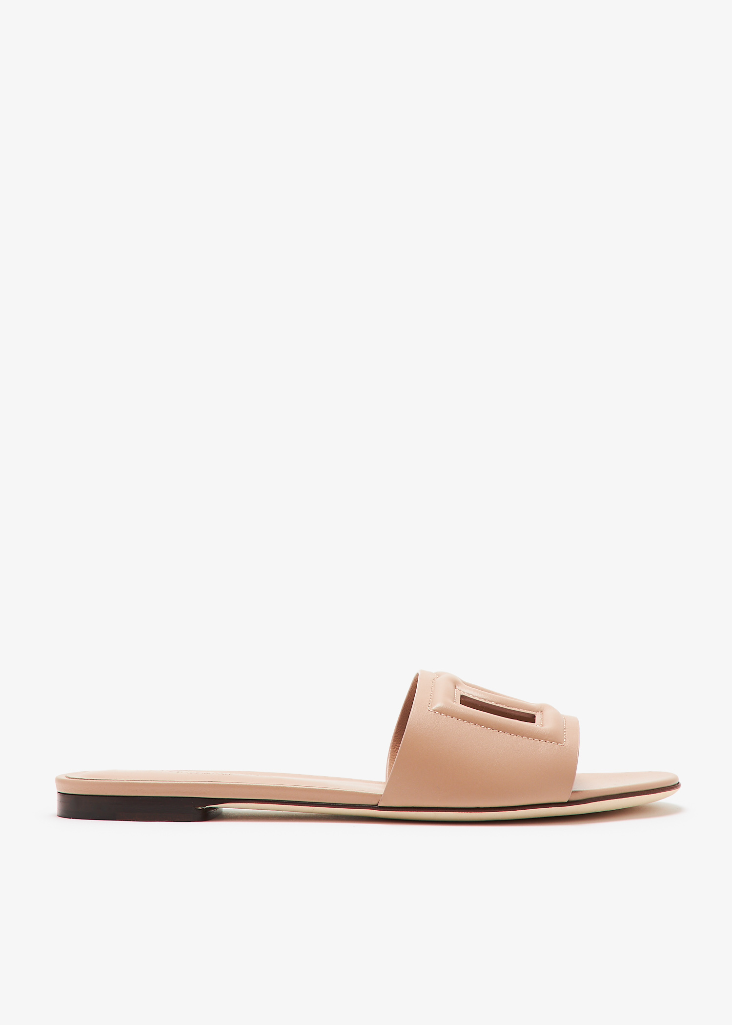 

Calfskin slide sandals, Pink
