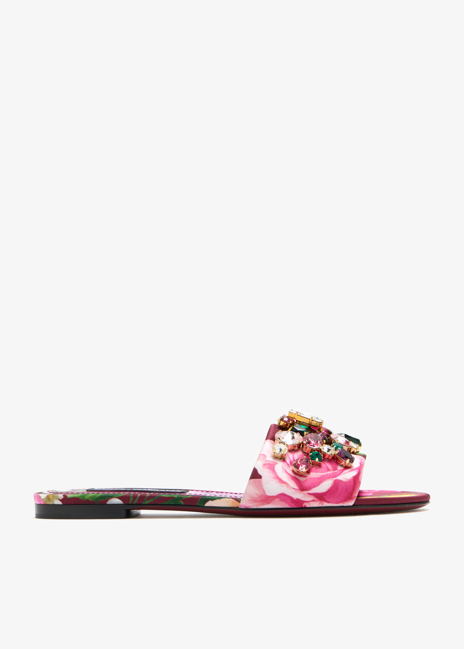

Bezel-embellished slide sandals, Printed