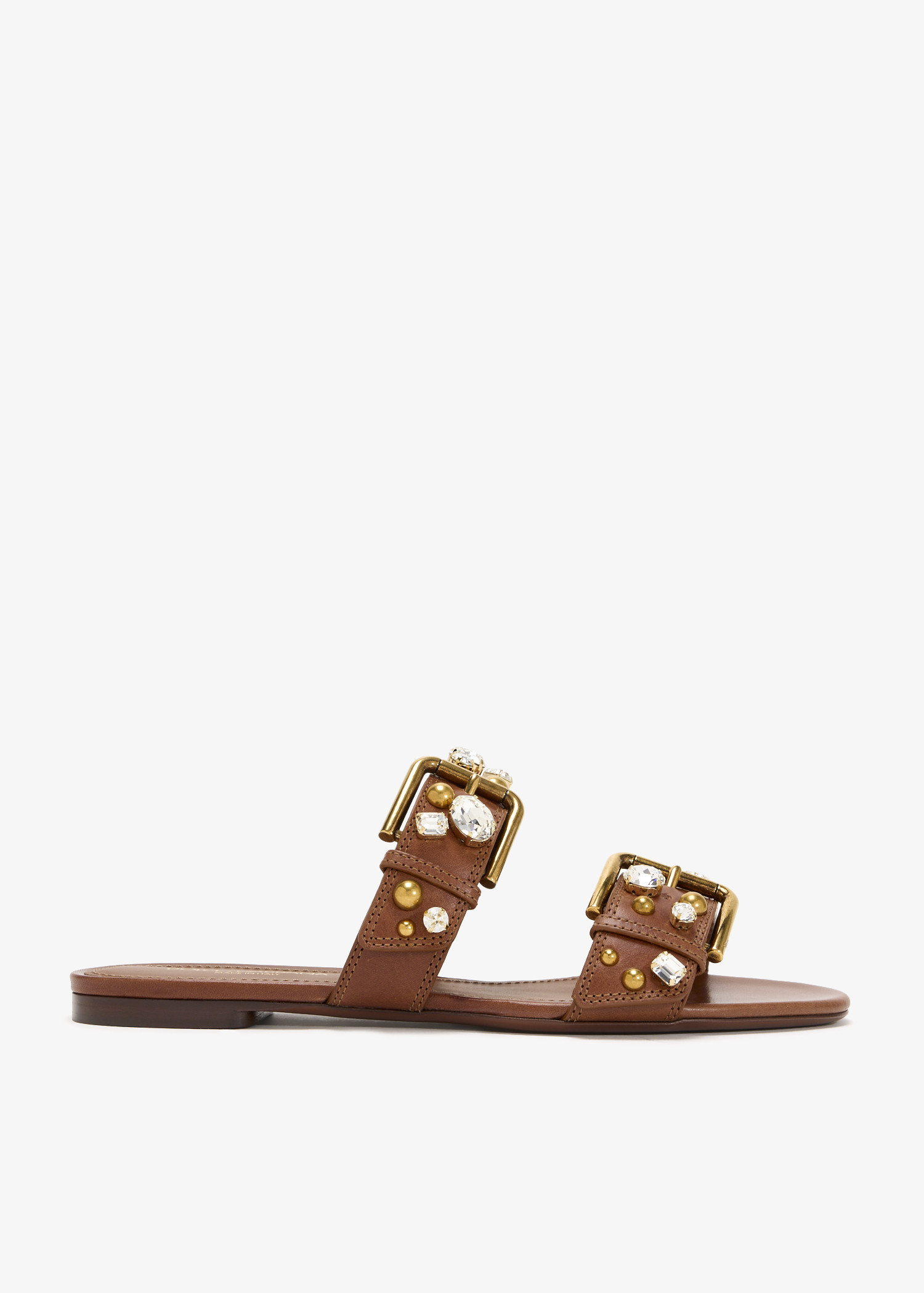 

Crystal embellished sandals, Brown