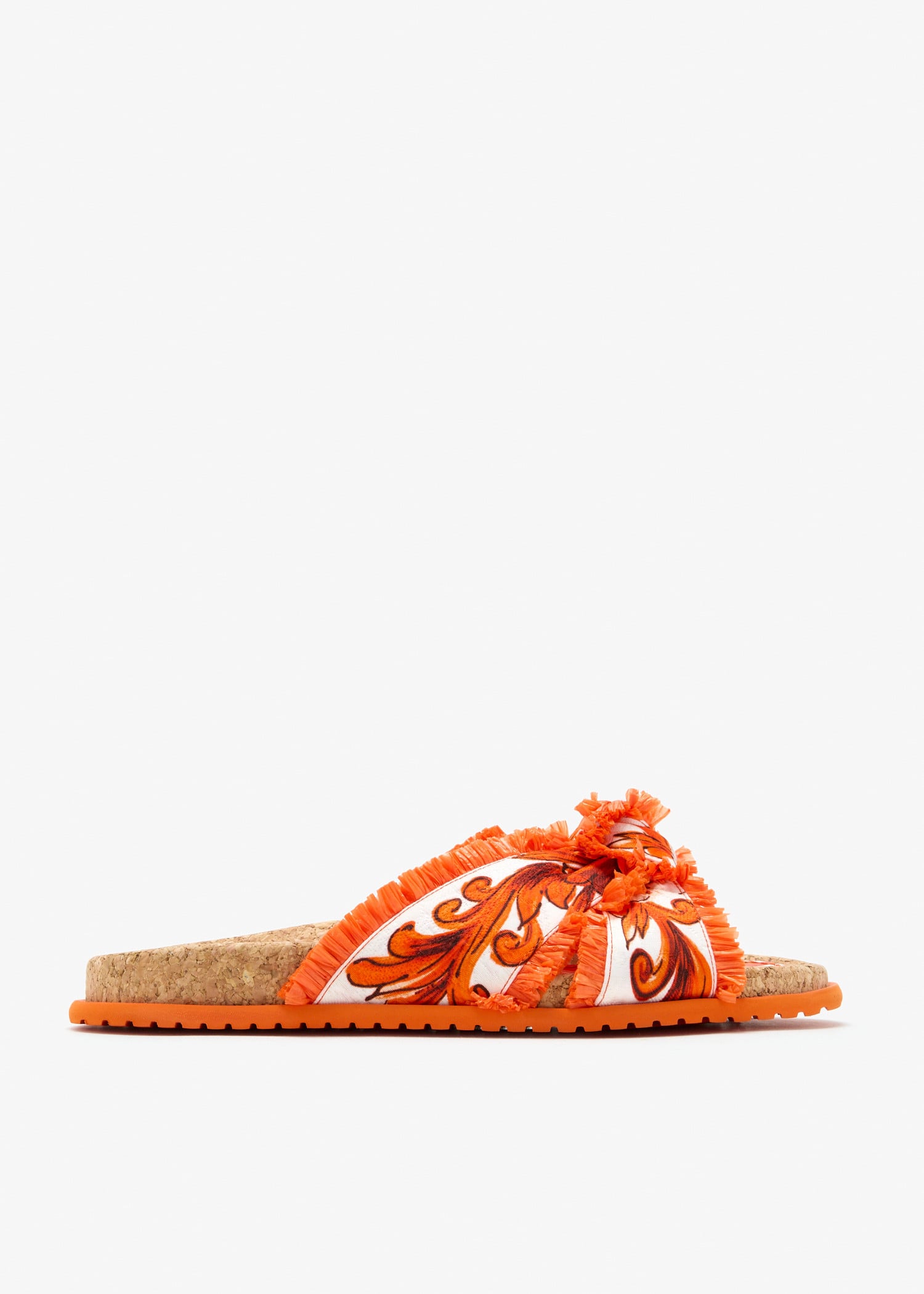 

Majolica-print flat sandals, Orange
